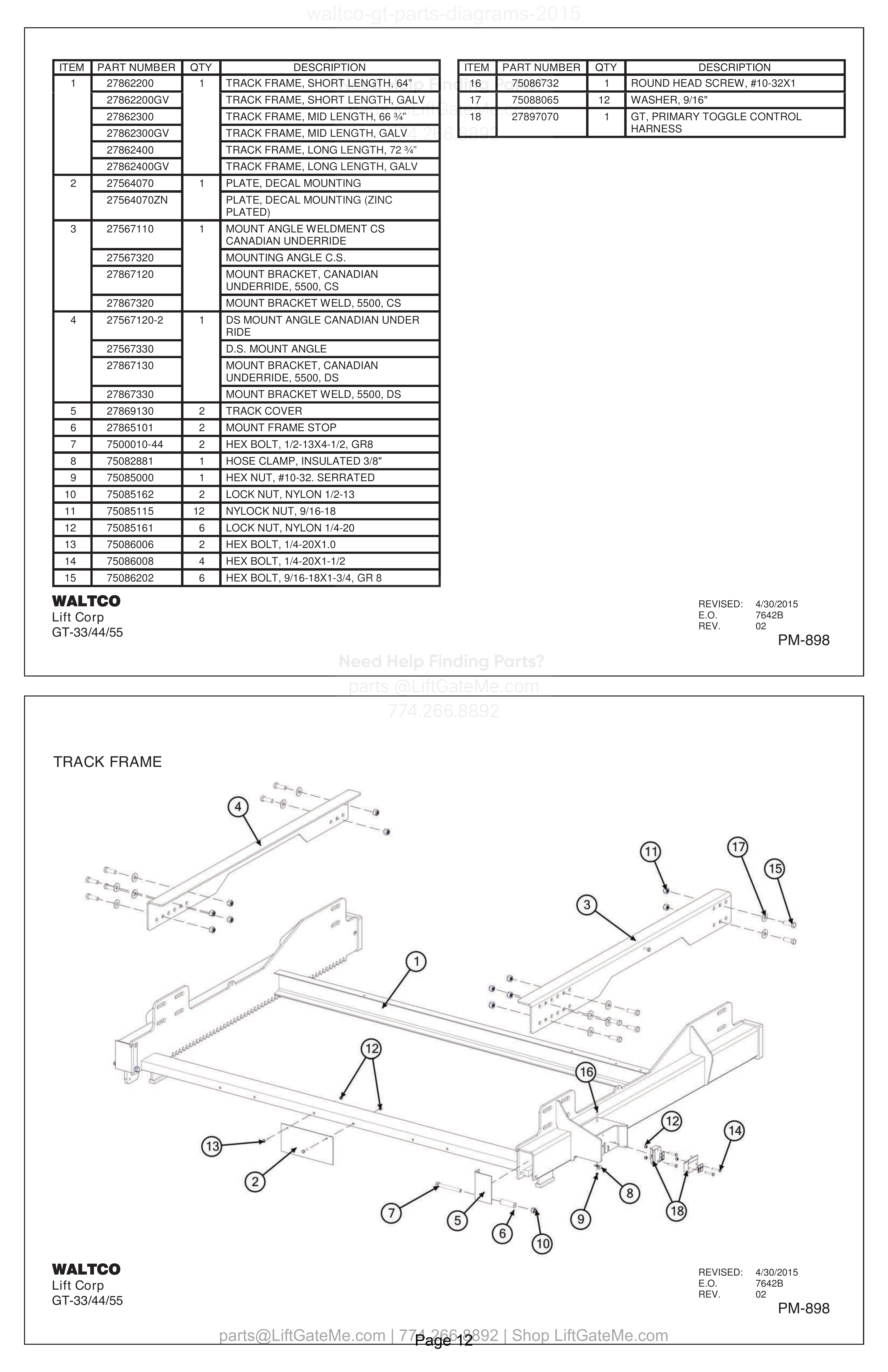 TRACK FRAME diagram