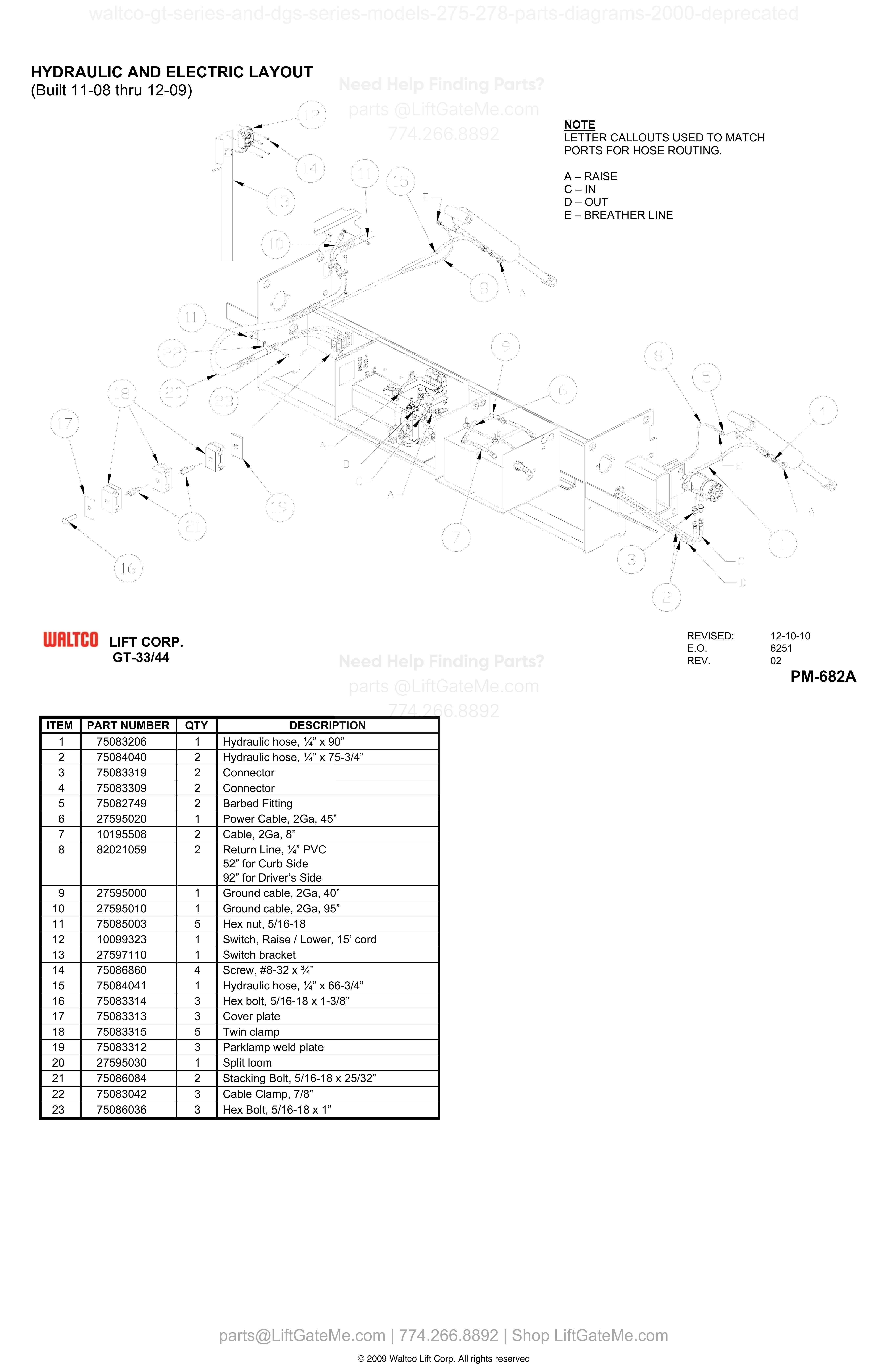HYDRAULIC AND ELECTRIC LAYOUT diagram