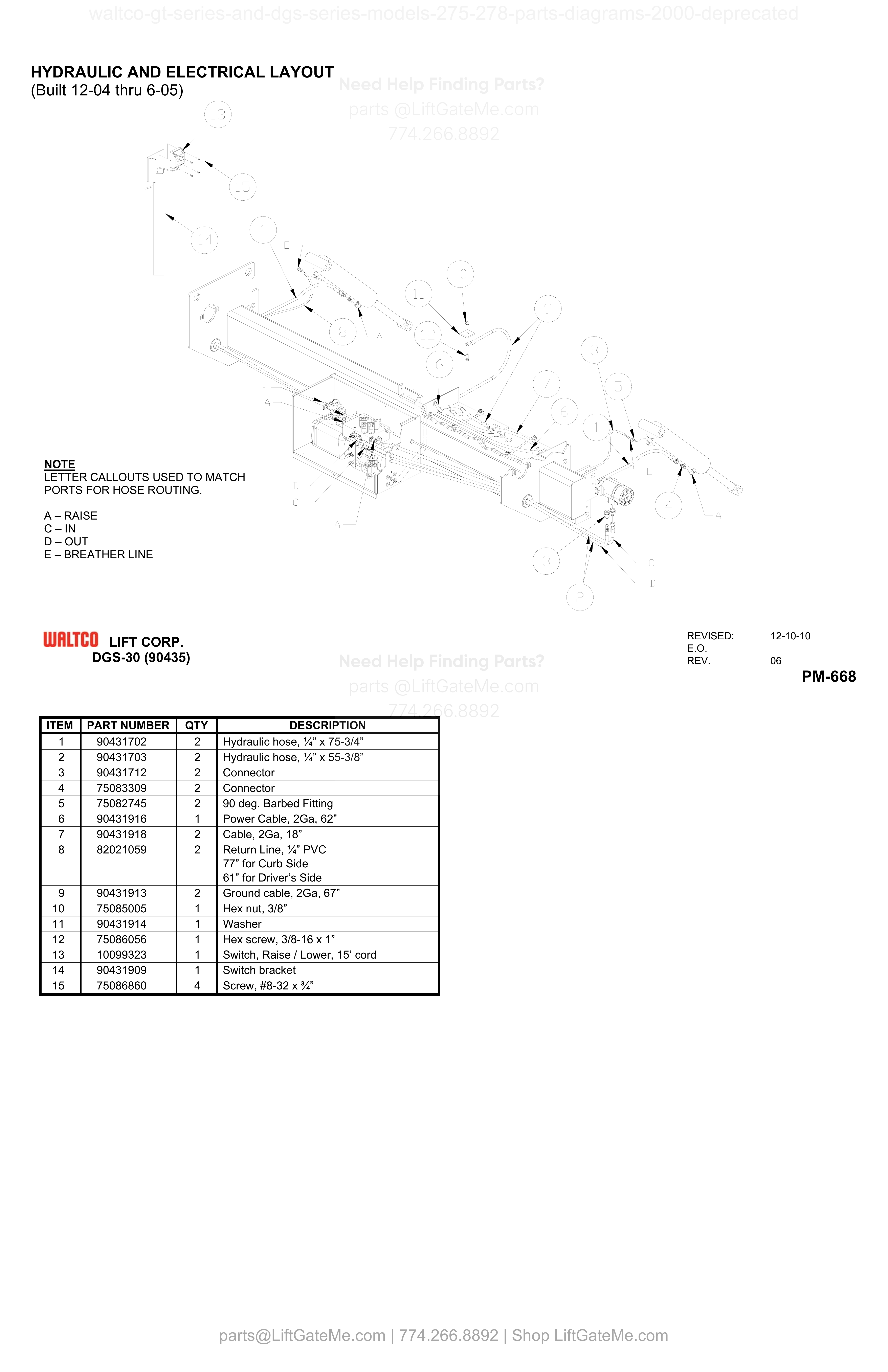 HYDRAULIC AND ELECTRICAL LAYOUT diagram