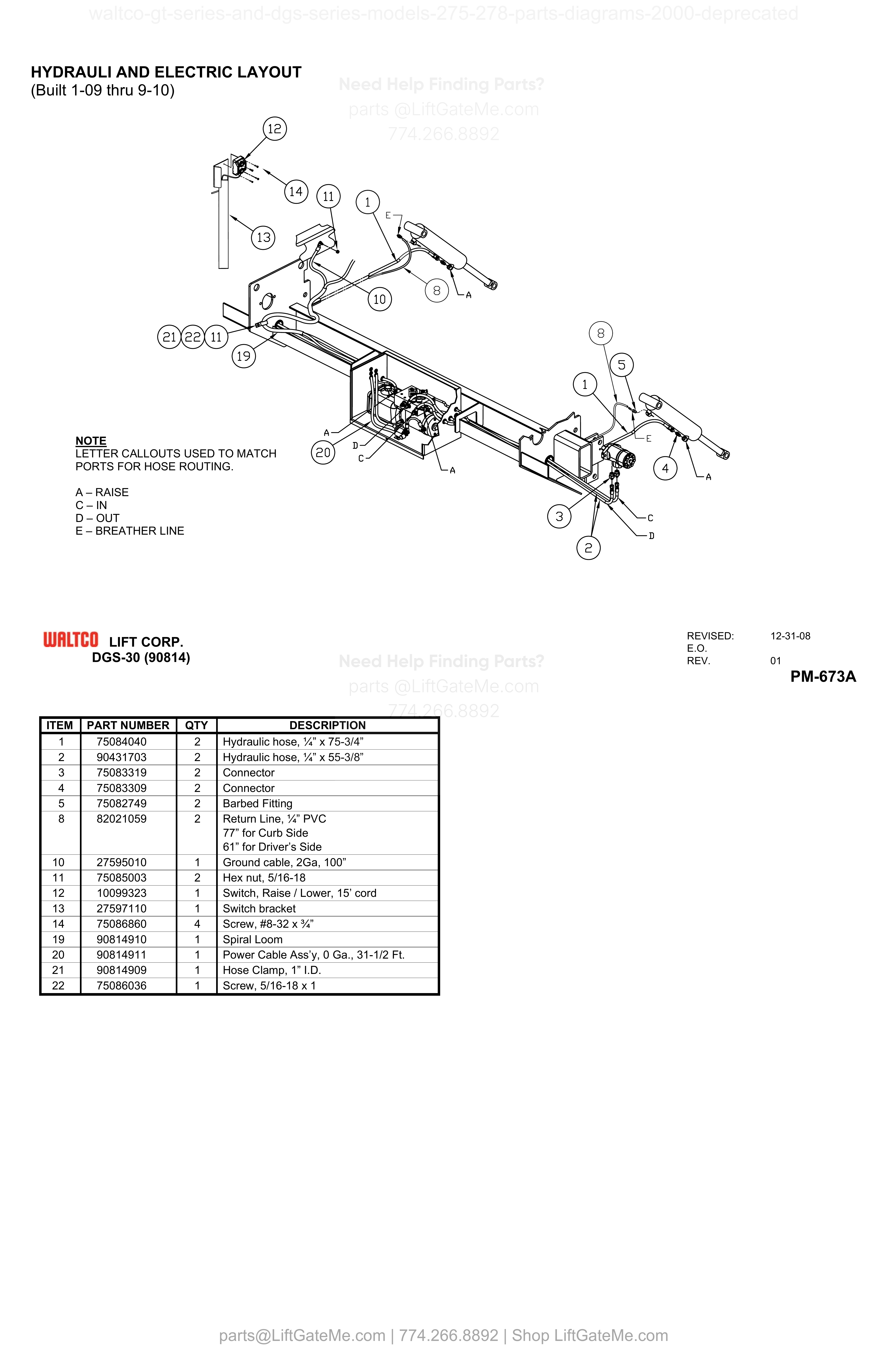 HYDRAULI AND ELECTRIC LAYOUT diagram