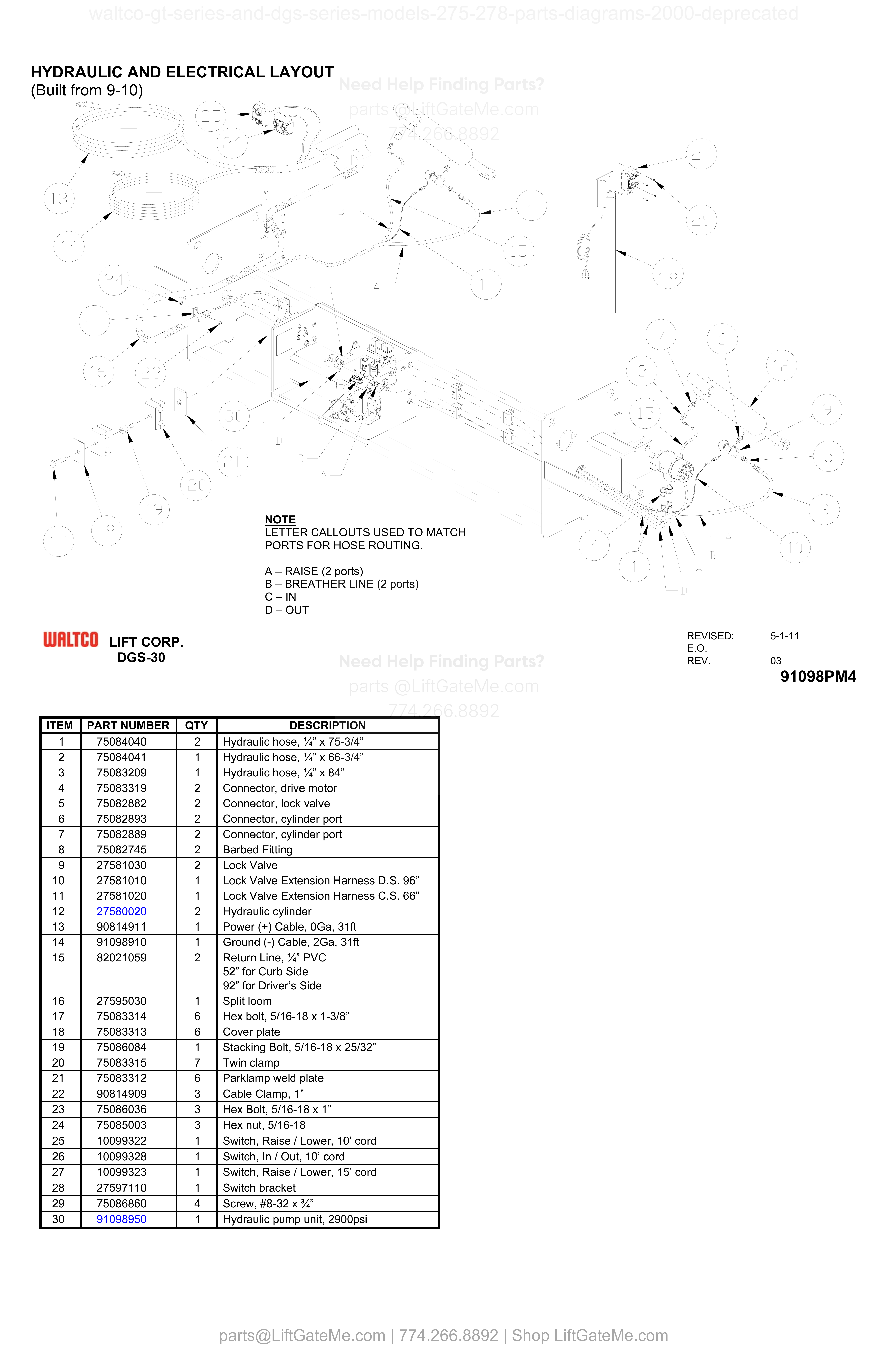 HYDRAULIC AND ELECTRICAL LAYOUT diagram