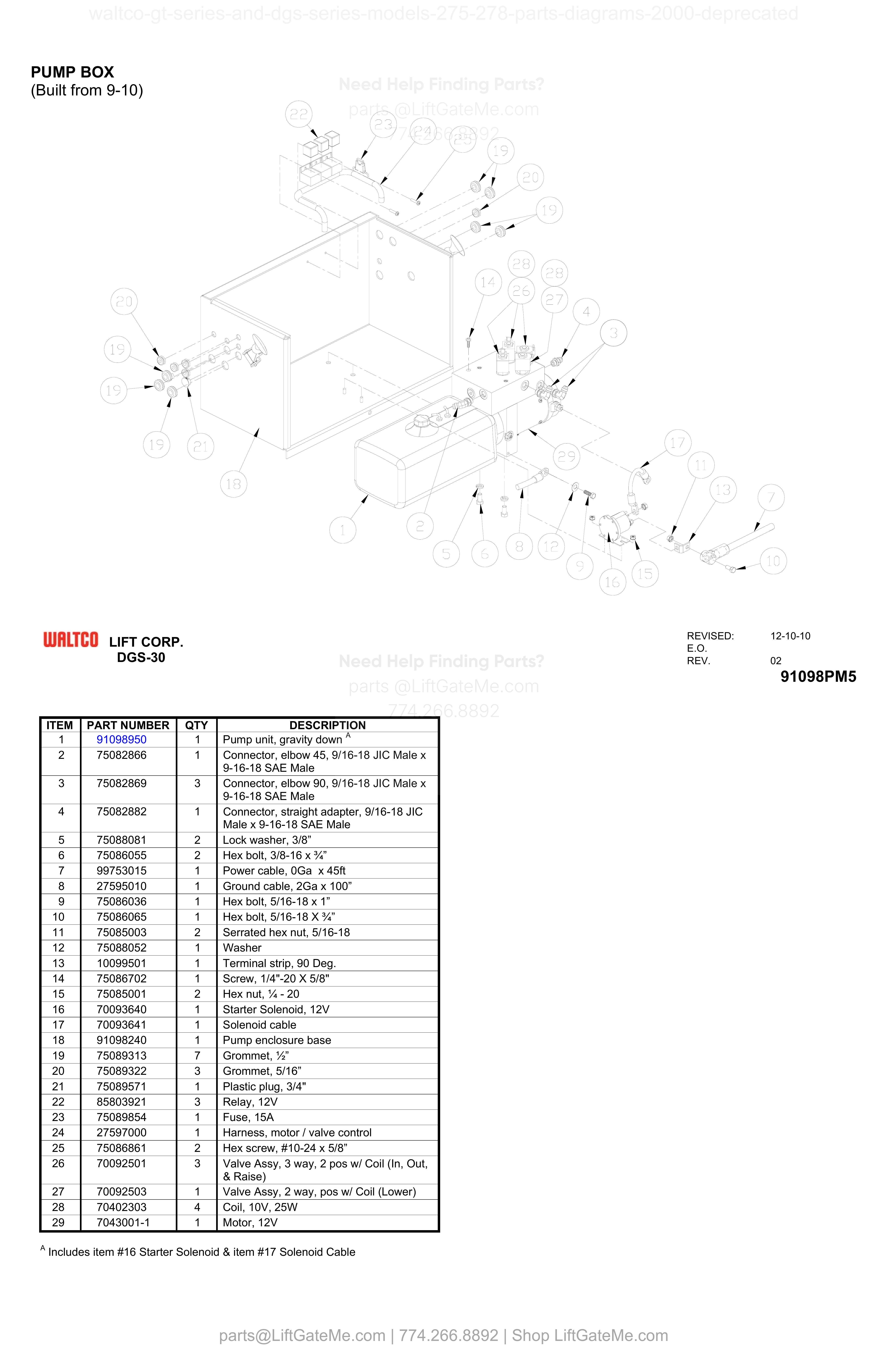 PUMP BOX (Built from 9-10) diagram