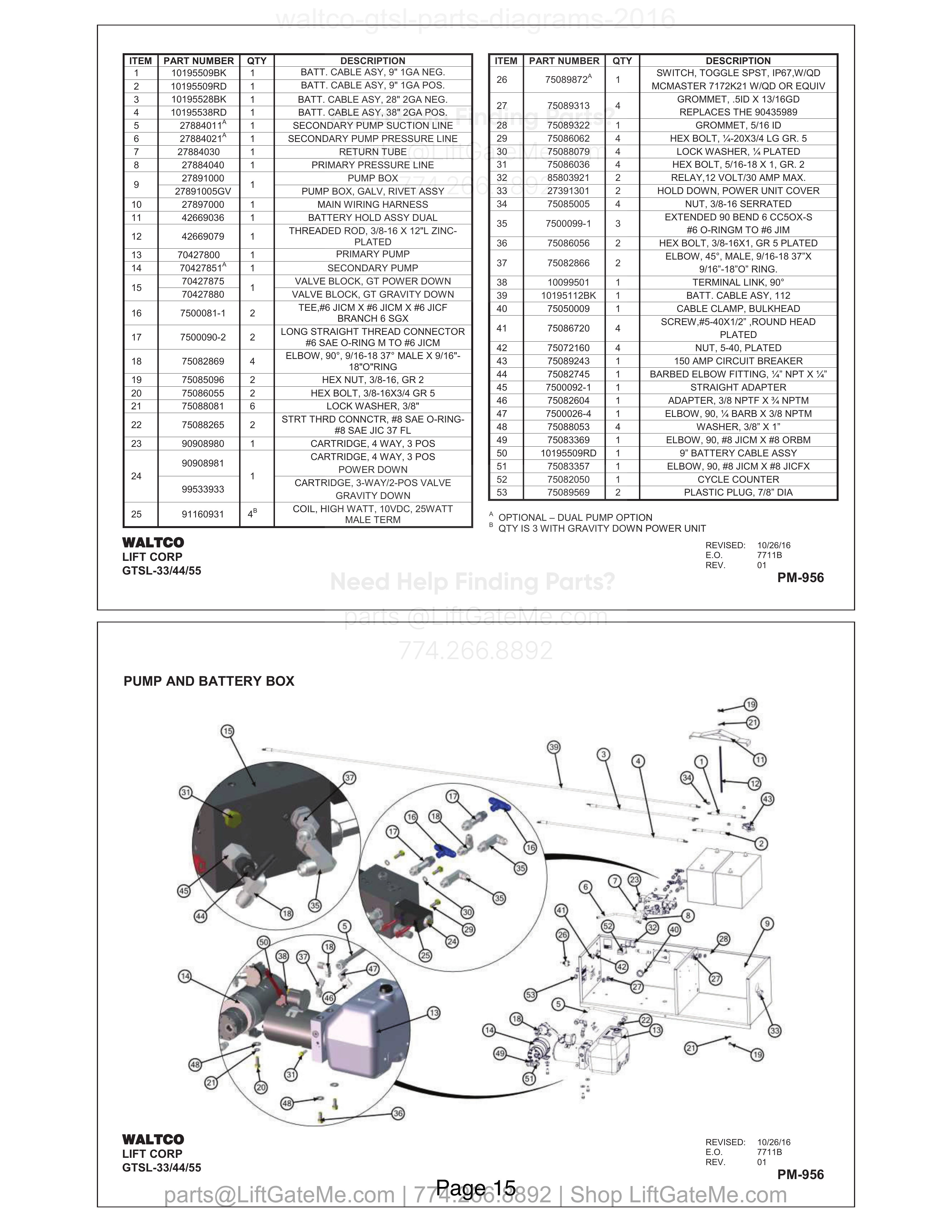 PUMP AND BATTERY BOX diagram