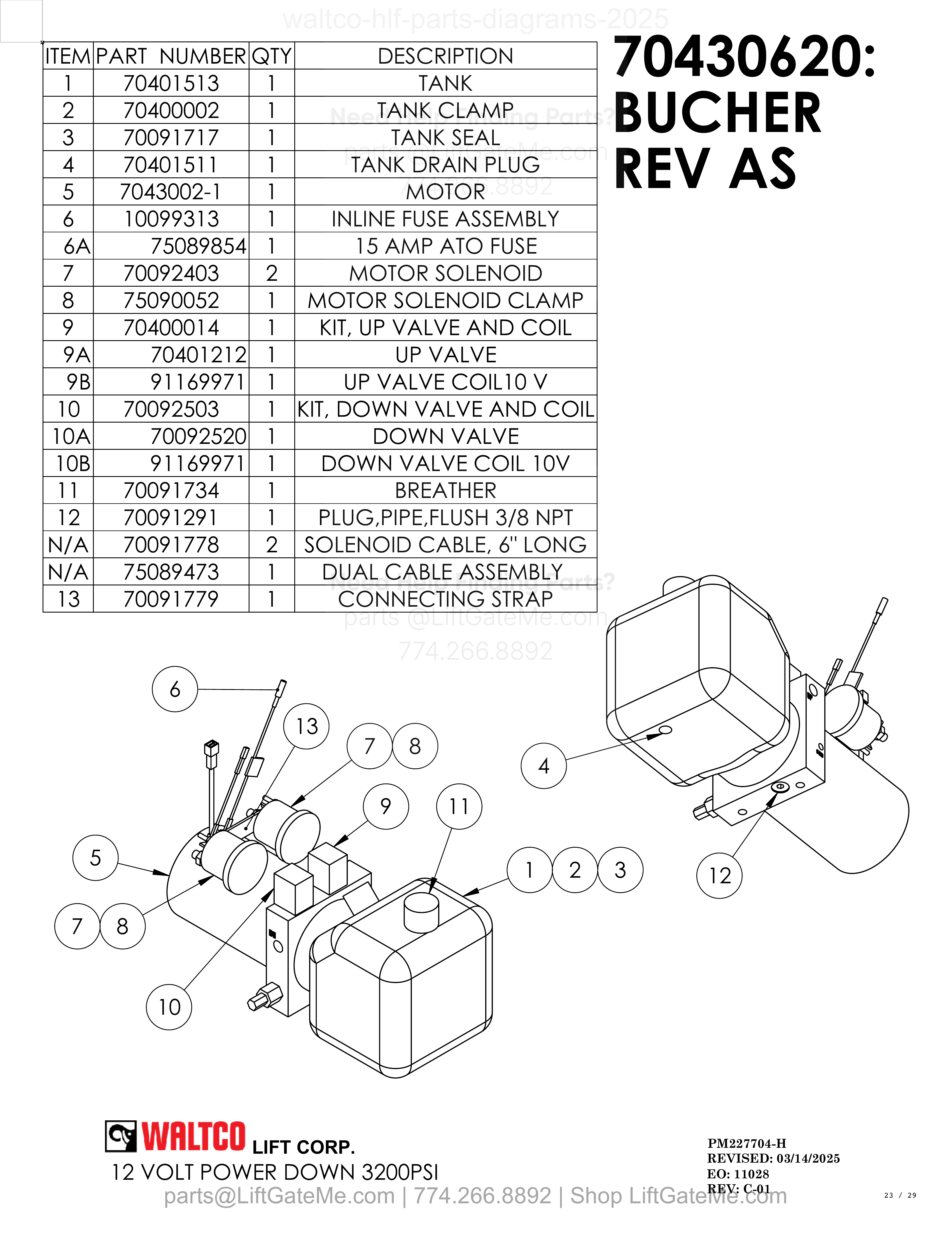 12 VOLT POWER DOWN 3200PSI diagram