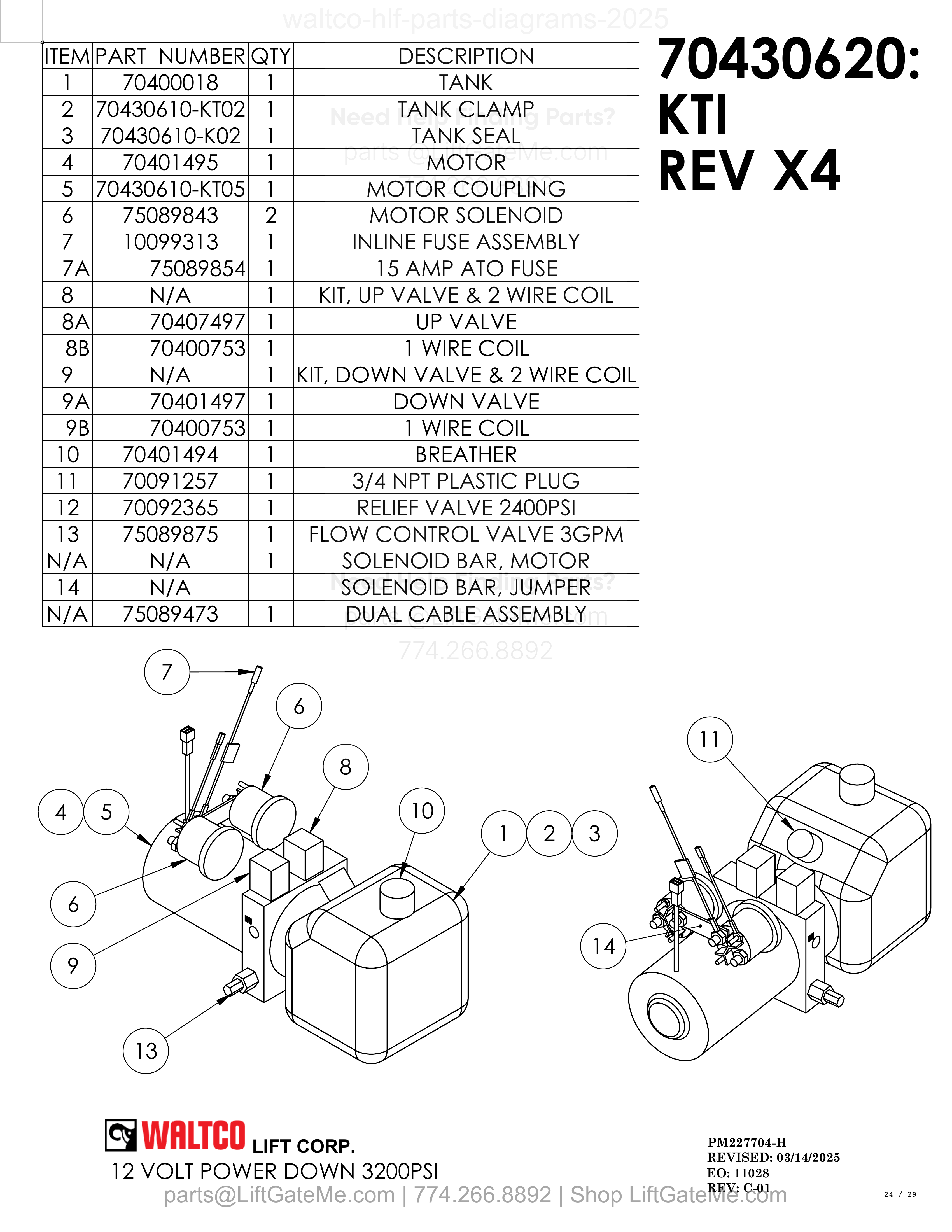 12 VOLT POWER DOWN 3200PSI diagram