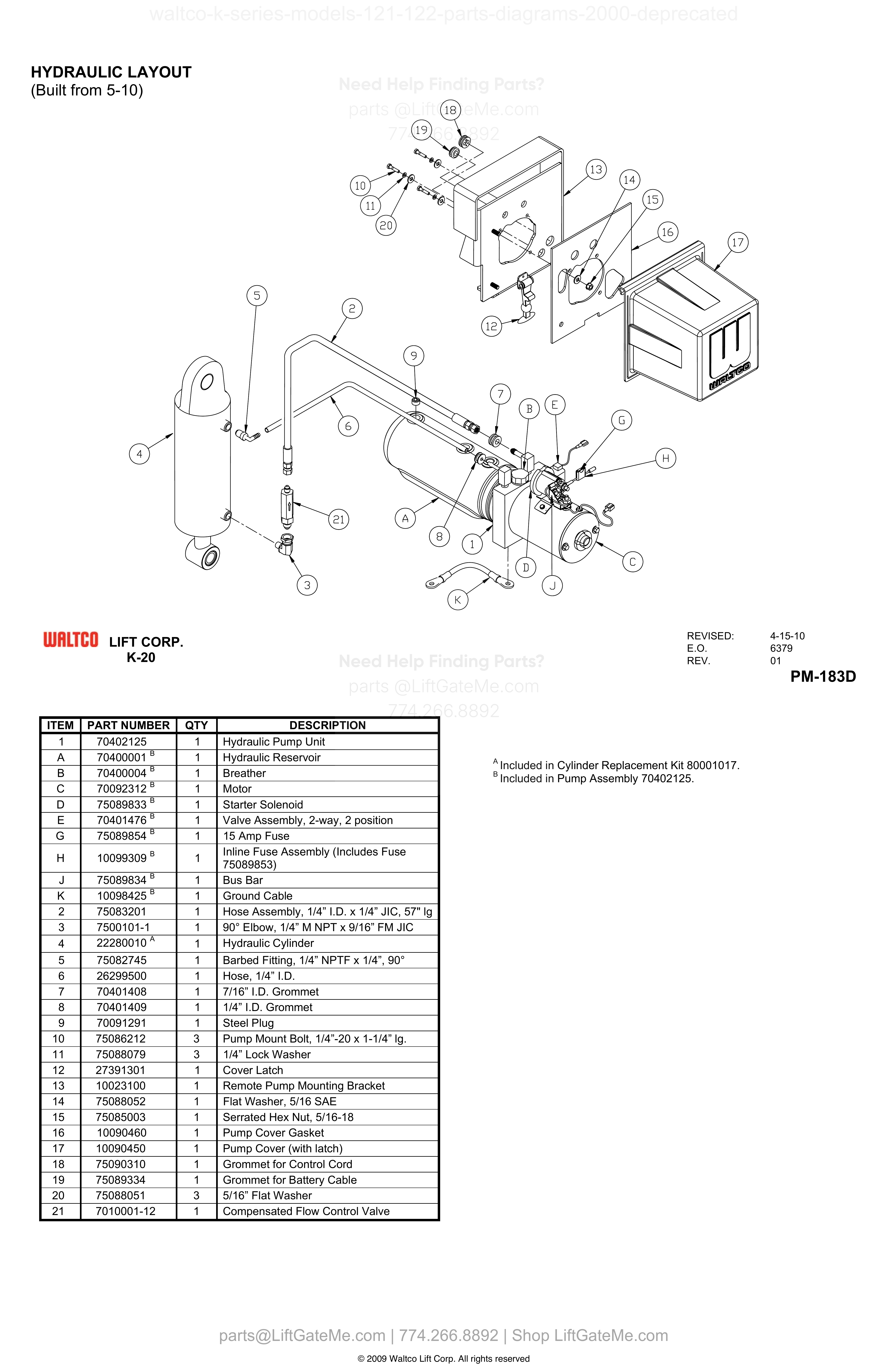 HYDRAULIC LAYOUT (Built from 5-10) diagram