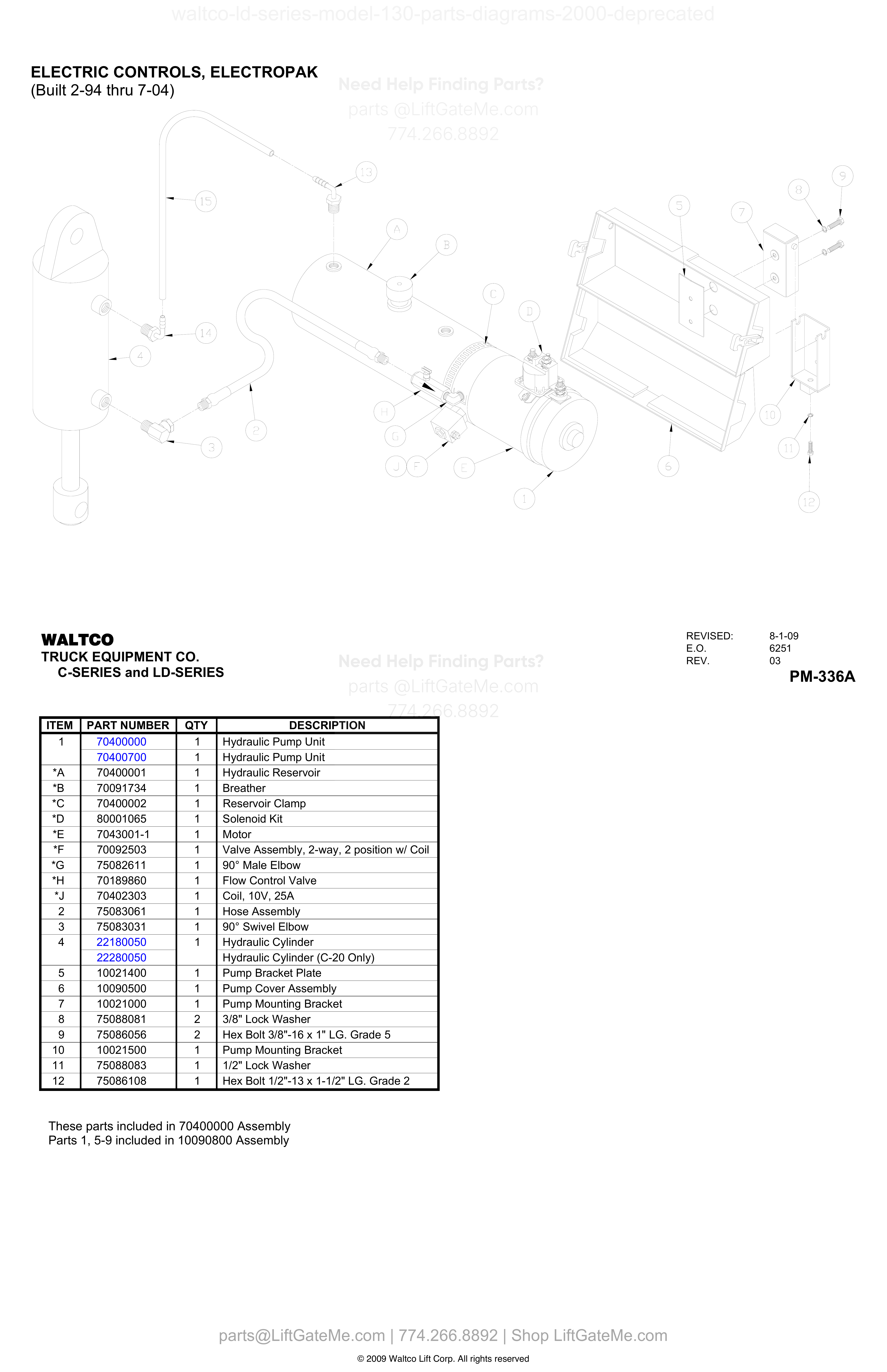 ELECTRIC CONTROLS, ELECTROPAK diagram