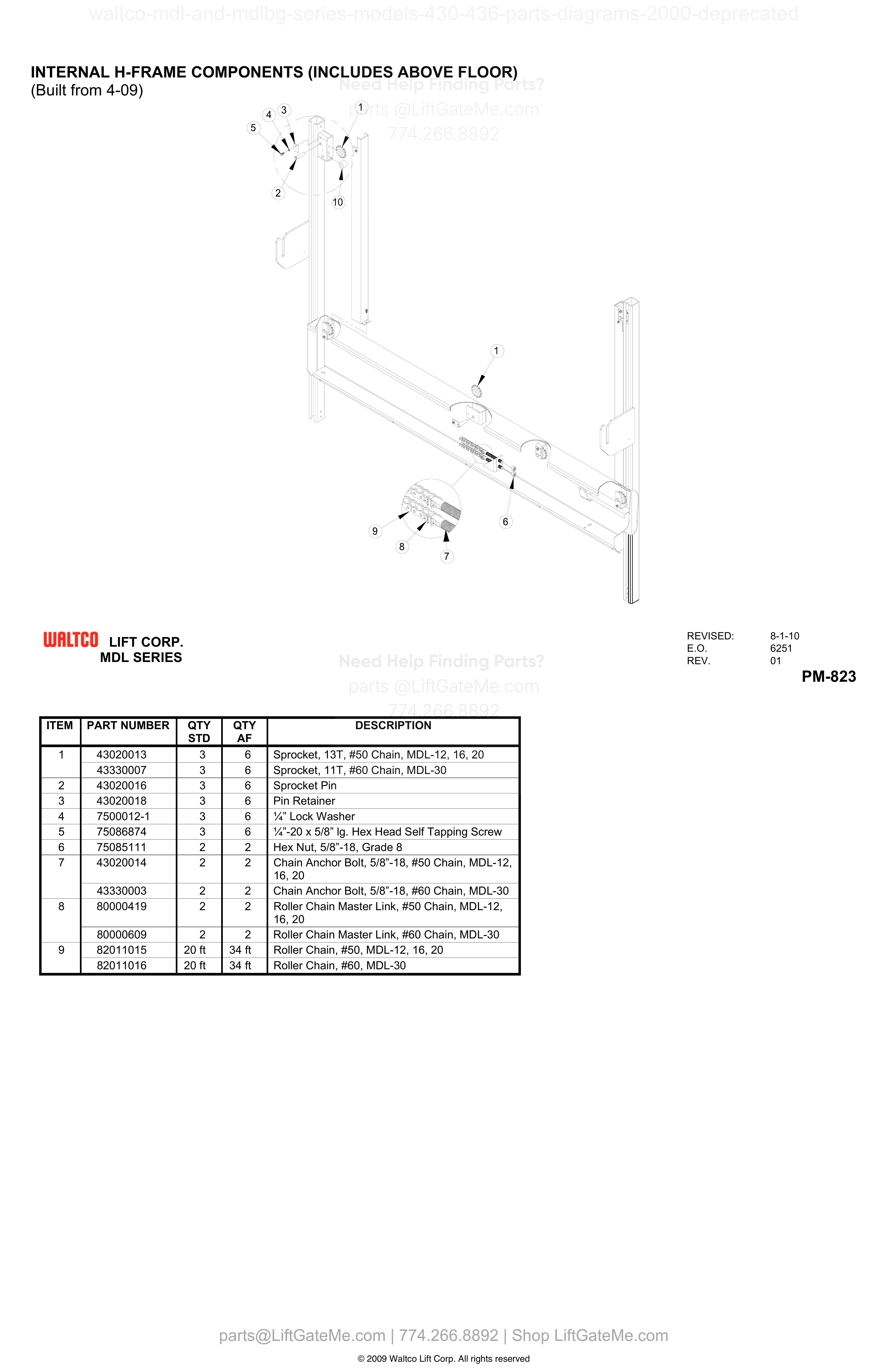 INTERNAL H-FRAME COMPONENTS (INCLUDES ABOVE FLOOR) diagram