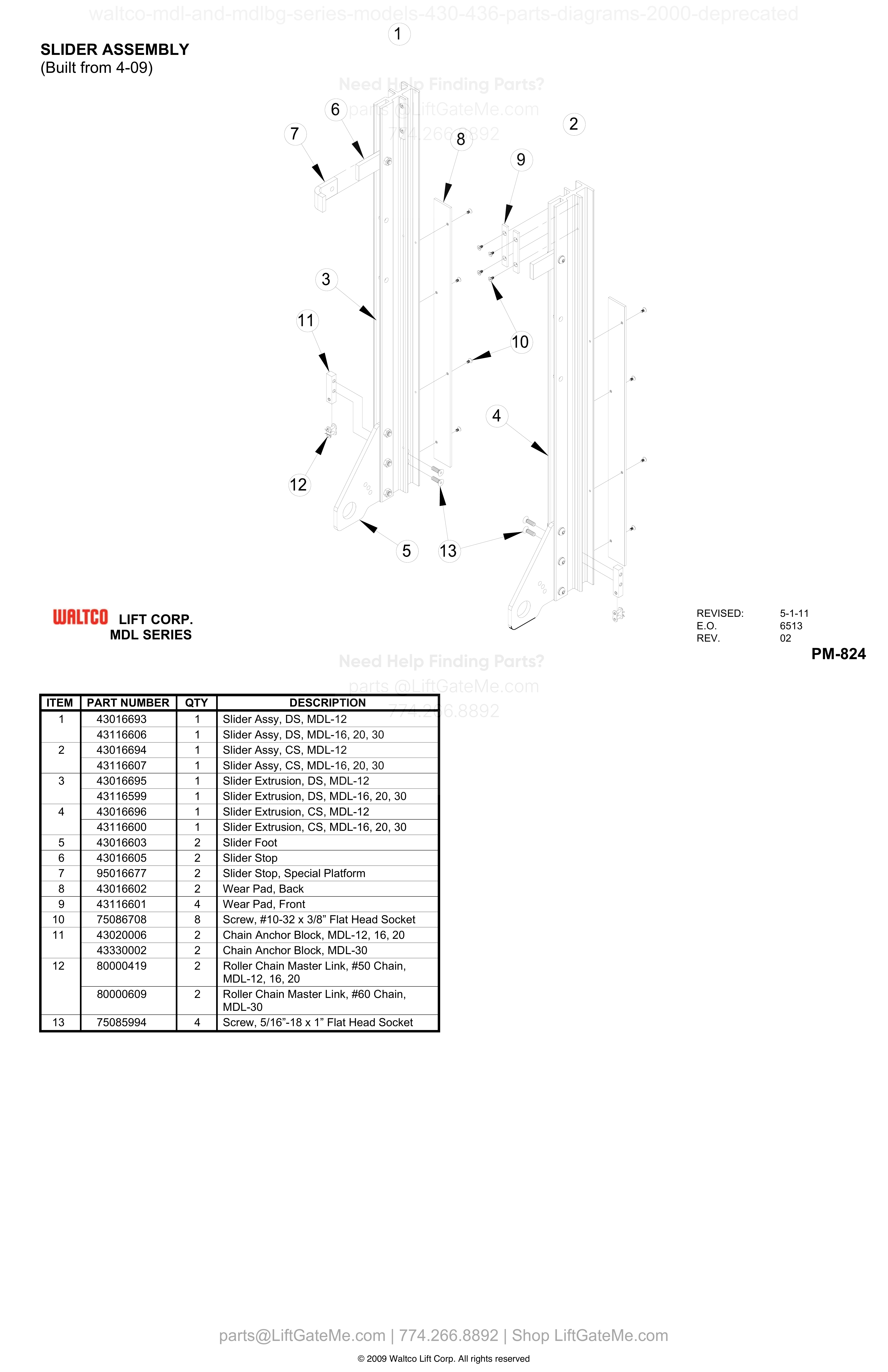 SLIDER ASSEMBLY diagram
