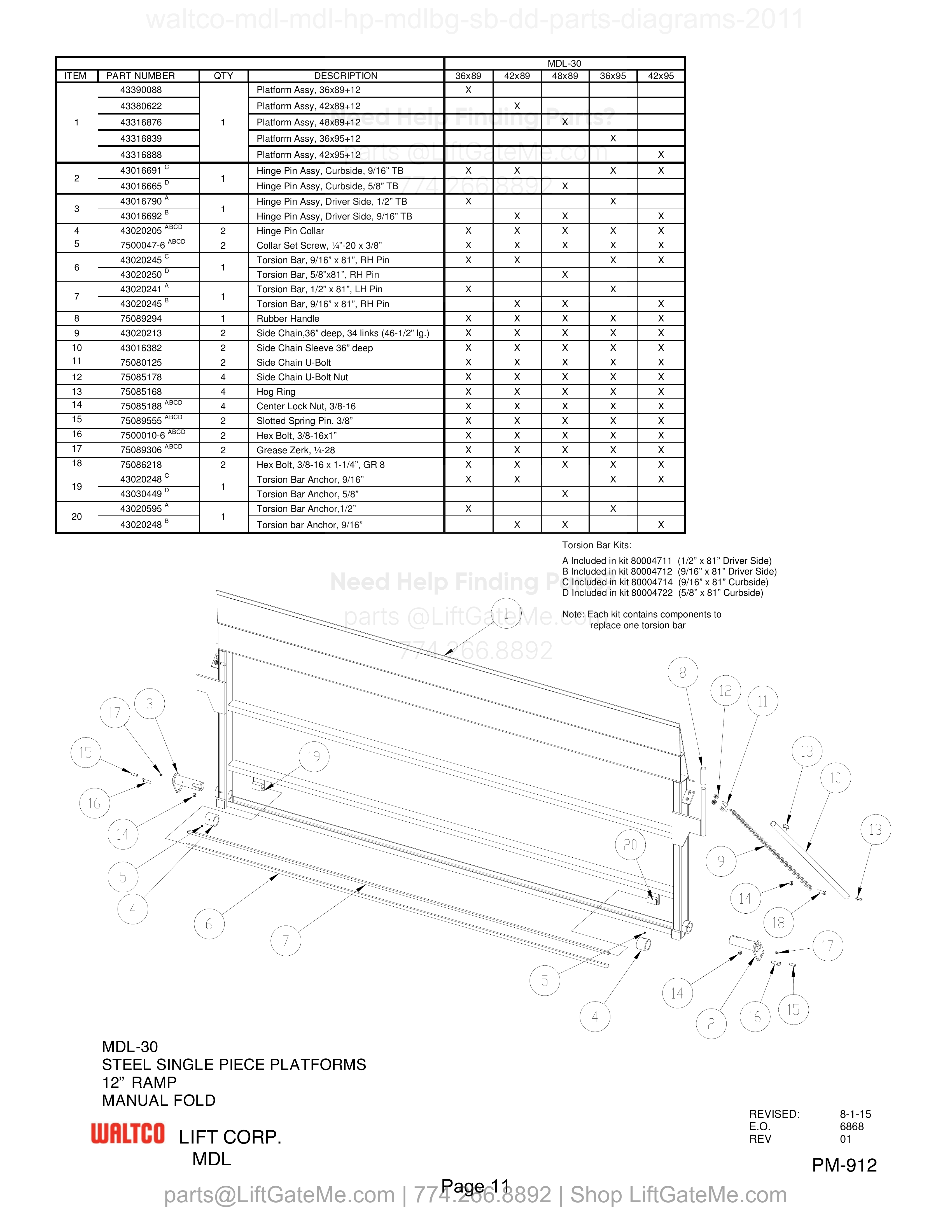 MDL-30 STEEL SINGLE PIECE PLATFORMS 12” RAMP MANUAL FOLD diagram