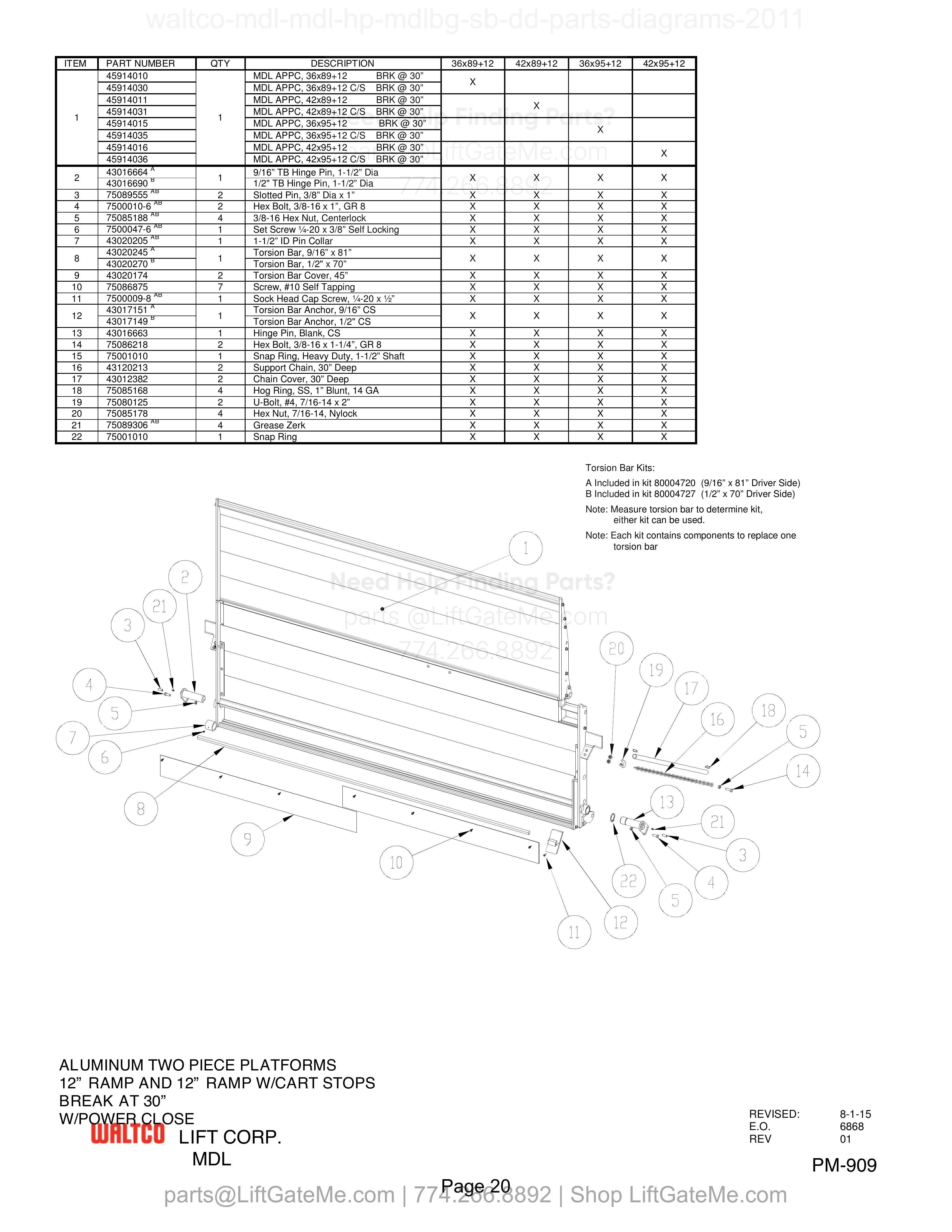 ALUMINUM TWO PIECE PLATFORMS diagram