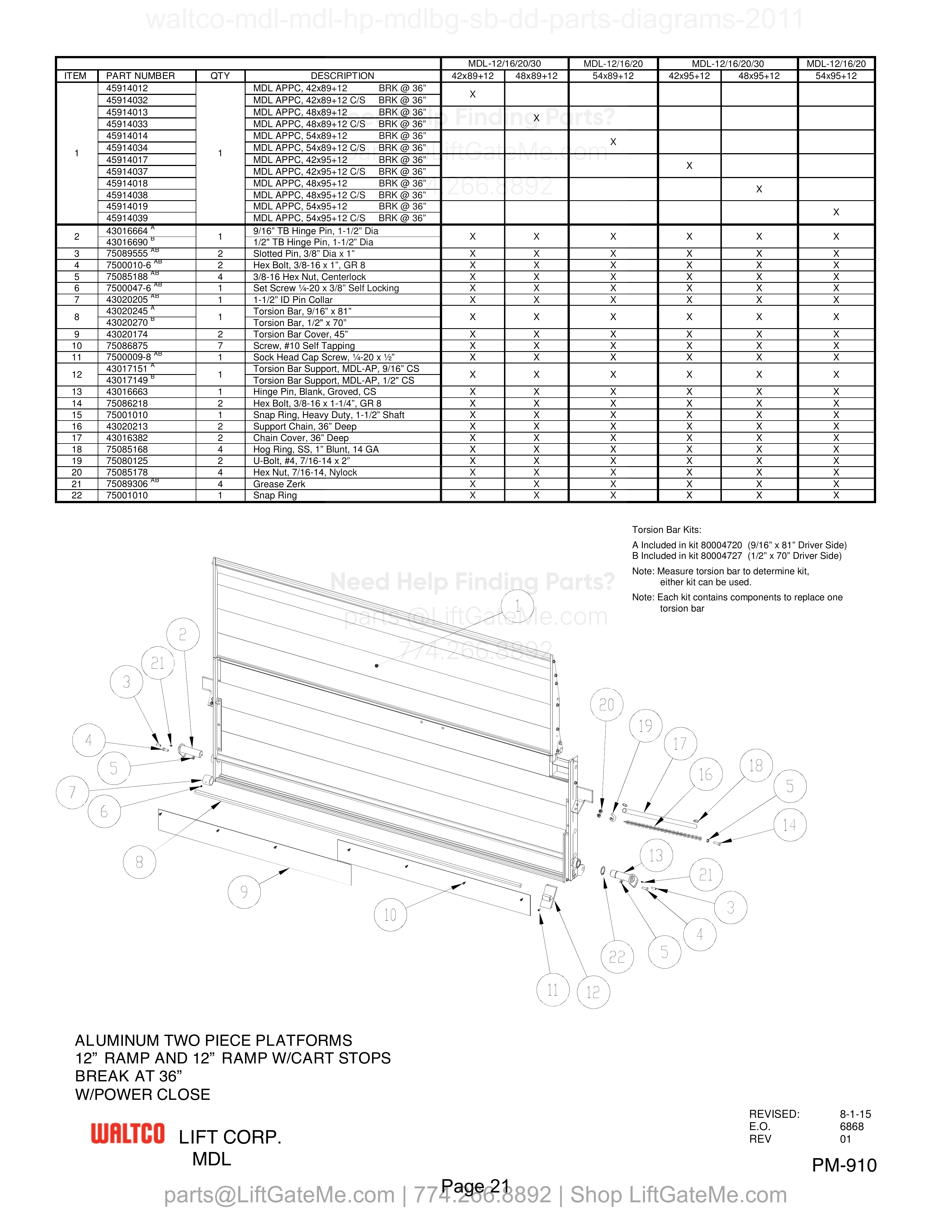 ALUMINUM TWO PIECE PLATFORMS 12” RAMP AND 12” RAMP W/CART STOPS BREAK AT 36” W/POWER CLOSE diagram