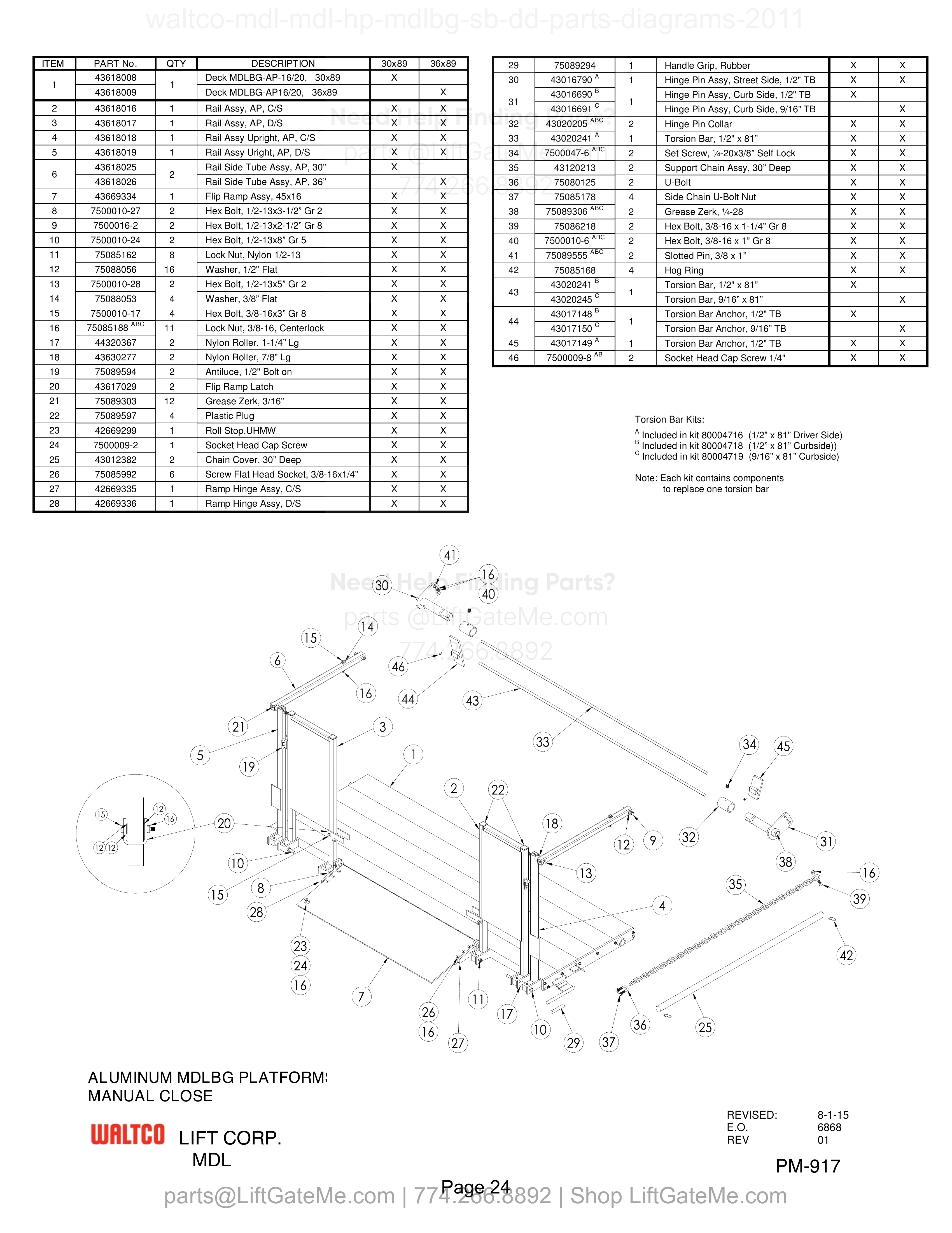 ALUMINUM MDLBG PLATFORMS diagram