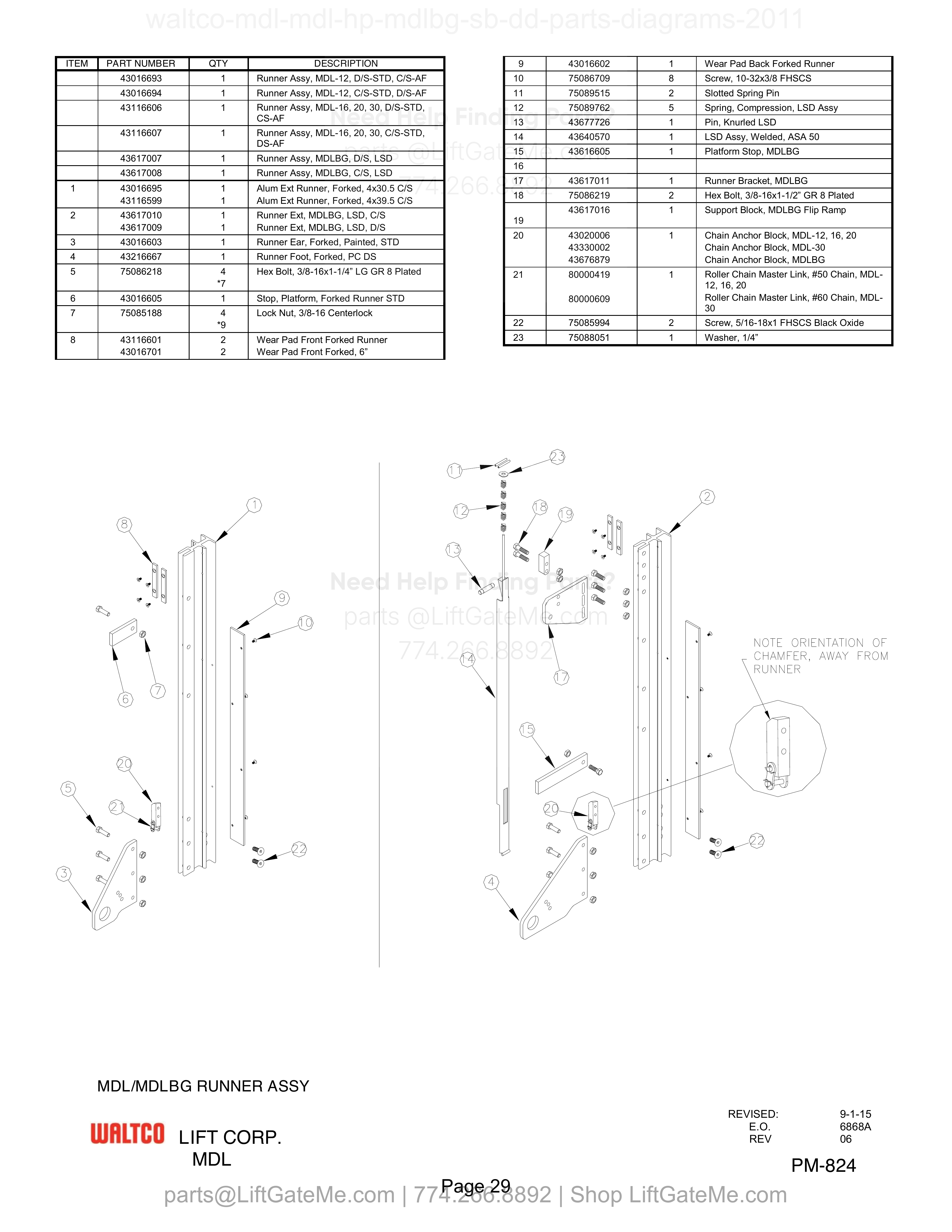 MDL/MDLBG RUNNER ASSY diagram