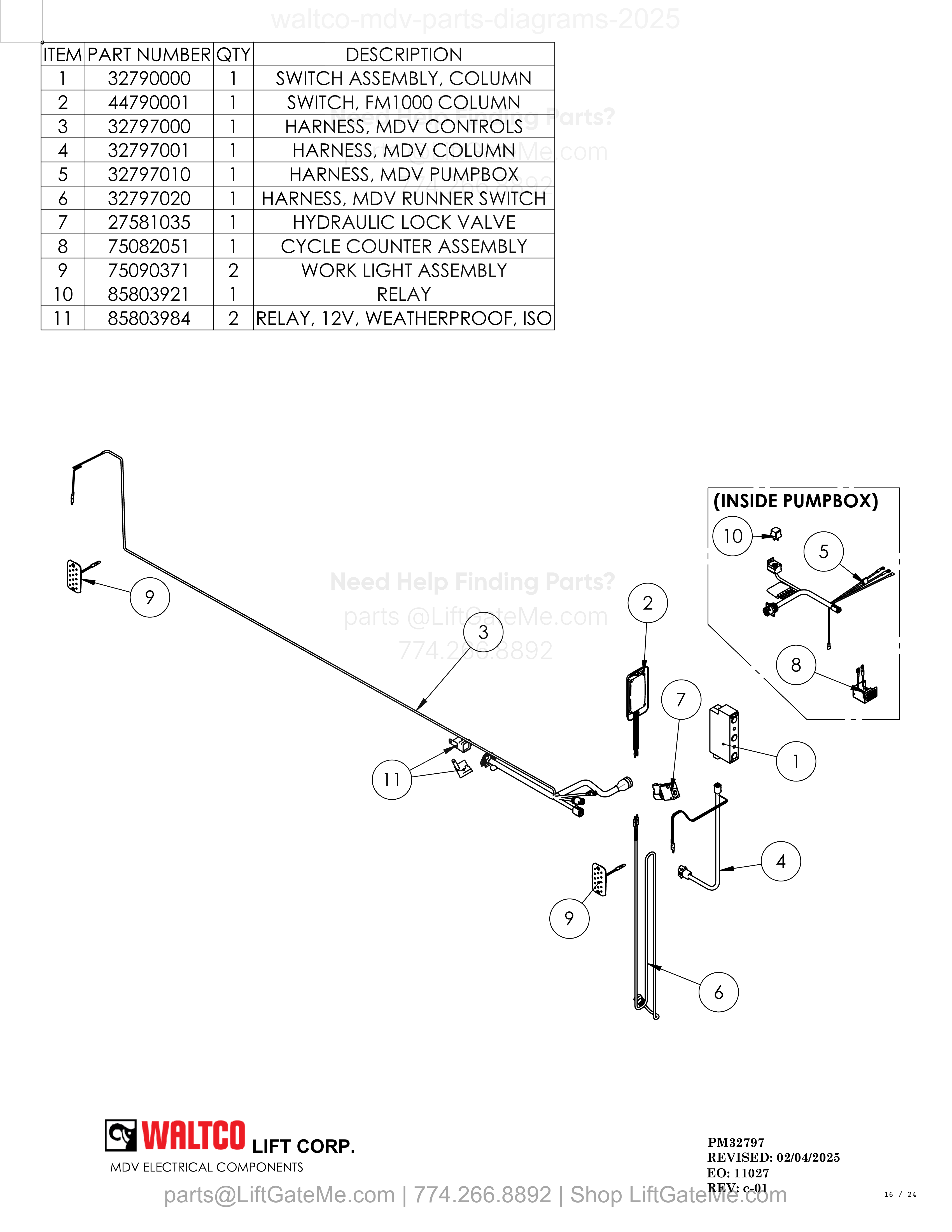 MDV ELECTRICAL COMPONENTS diagram
