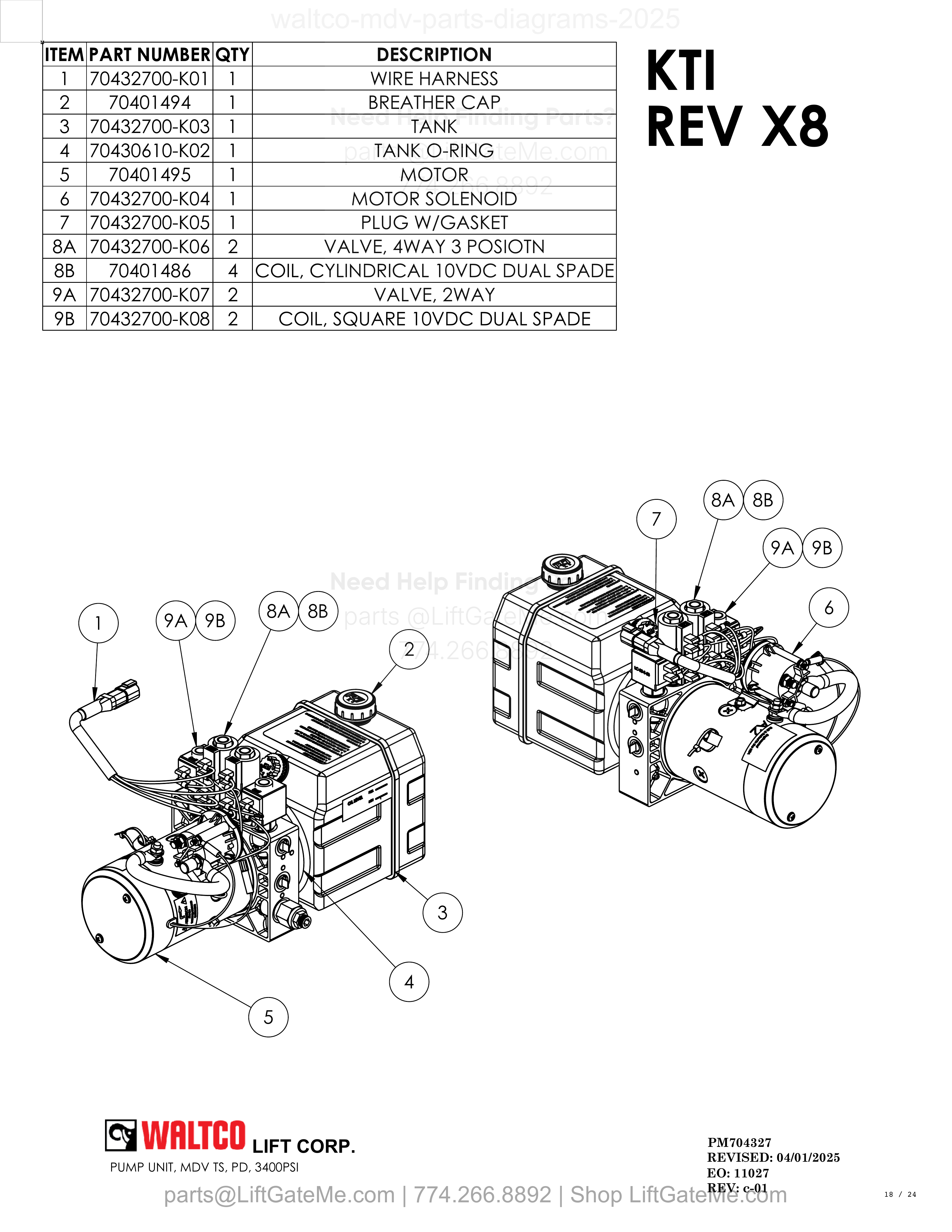 PUMP UNIT, MDV TS, PD, 3400PSI diagram