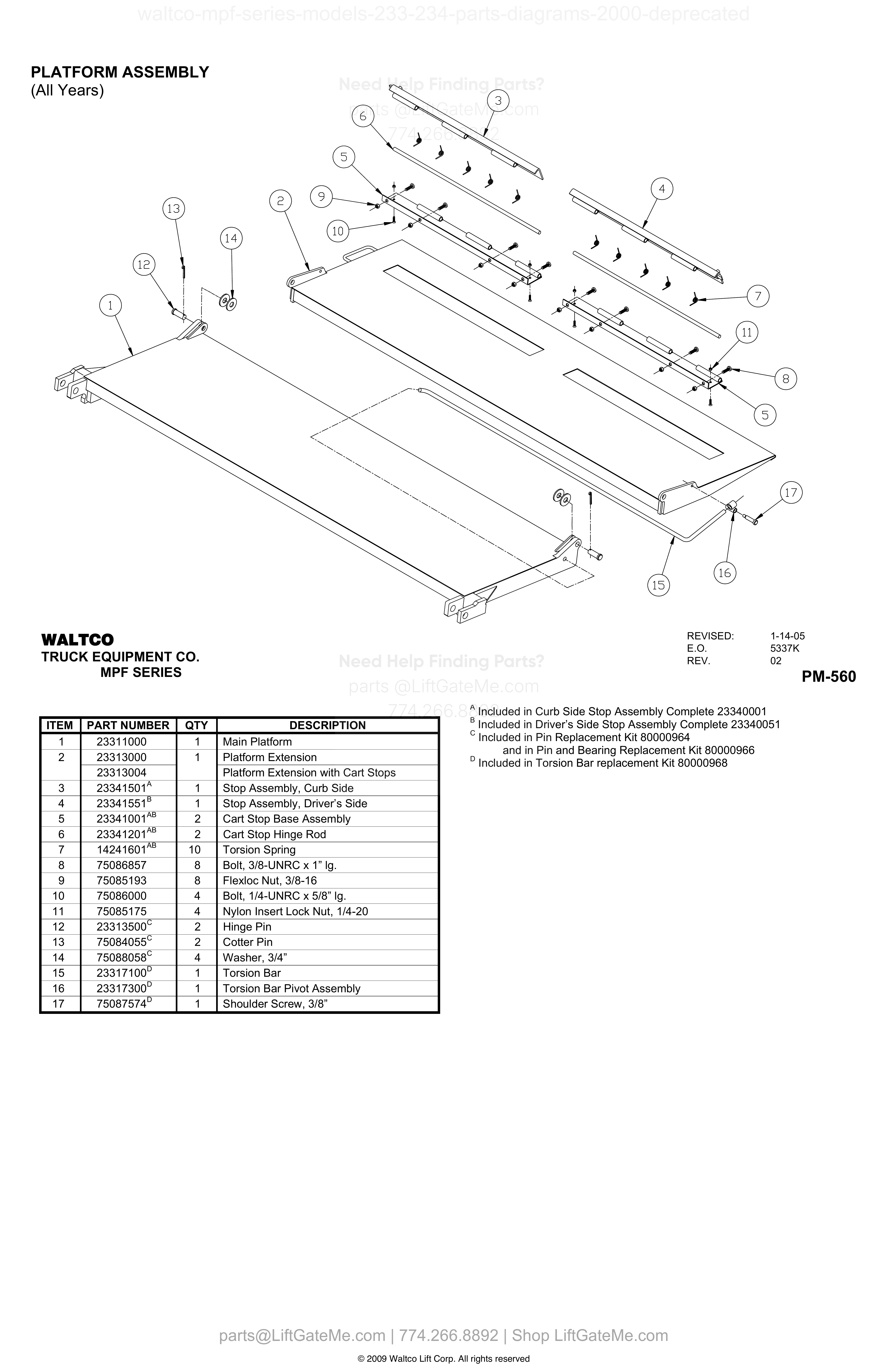PLATFORM ASSEMBLY diagram