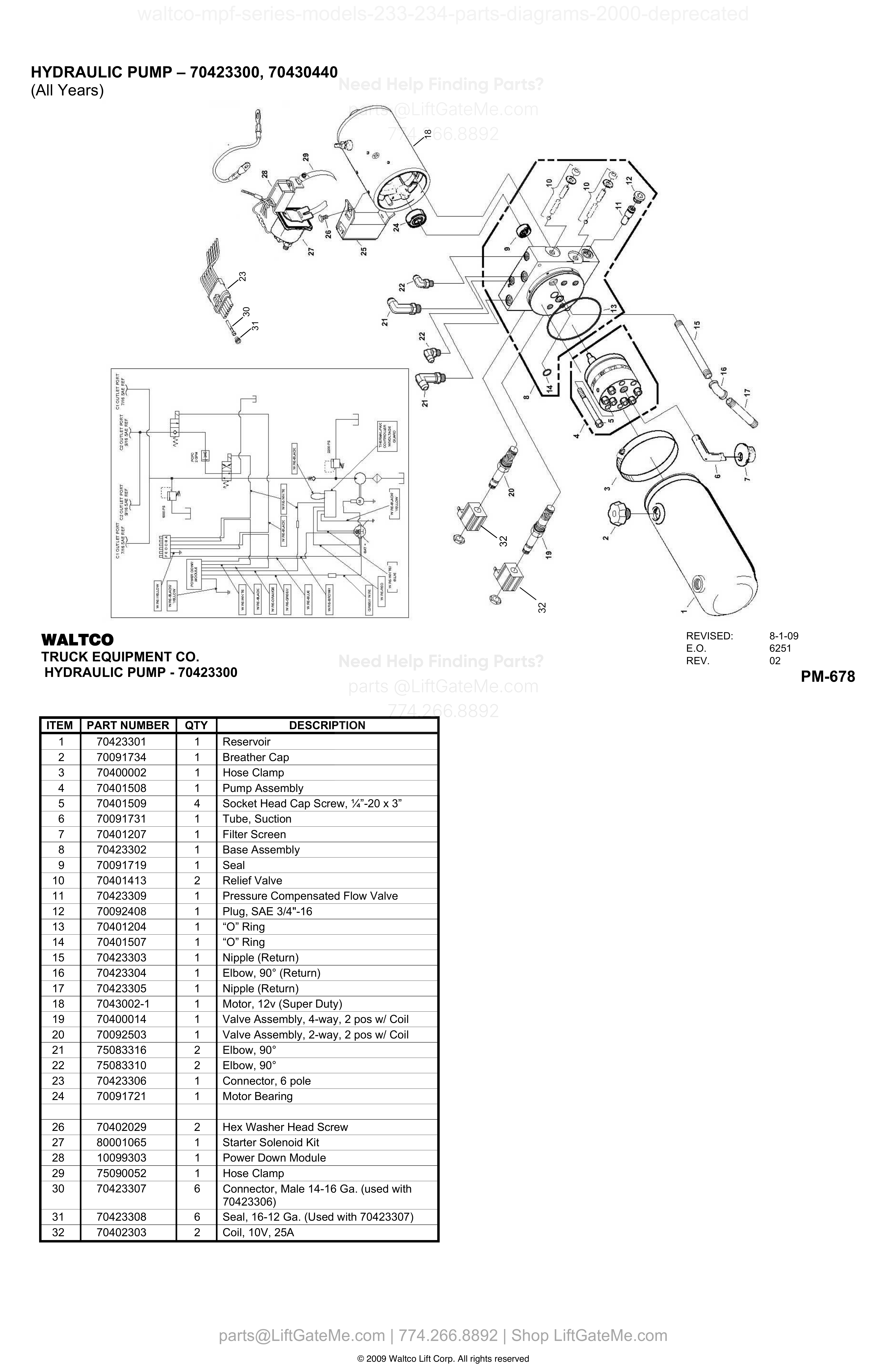 HYDRAULIC PUMP – 70423300, 70430440 diagram