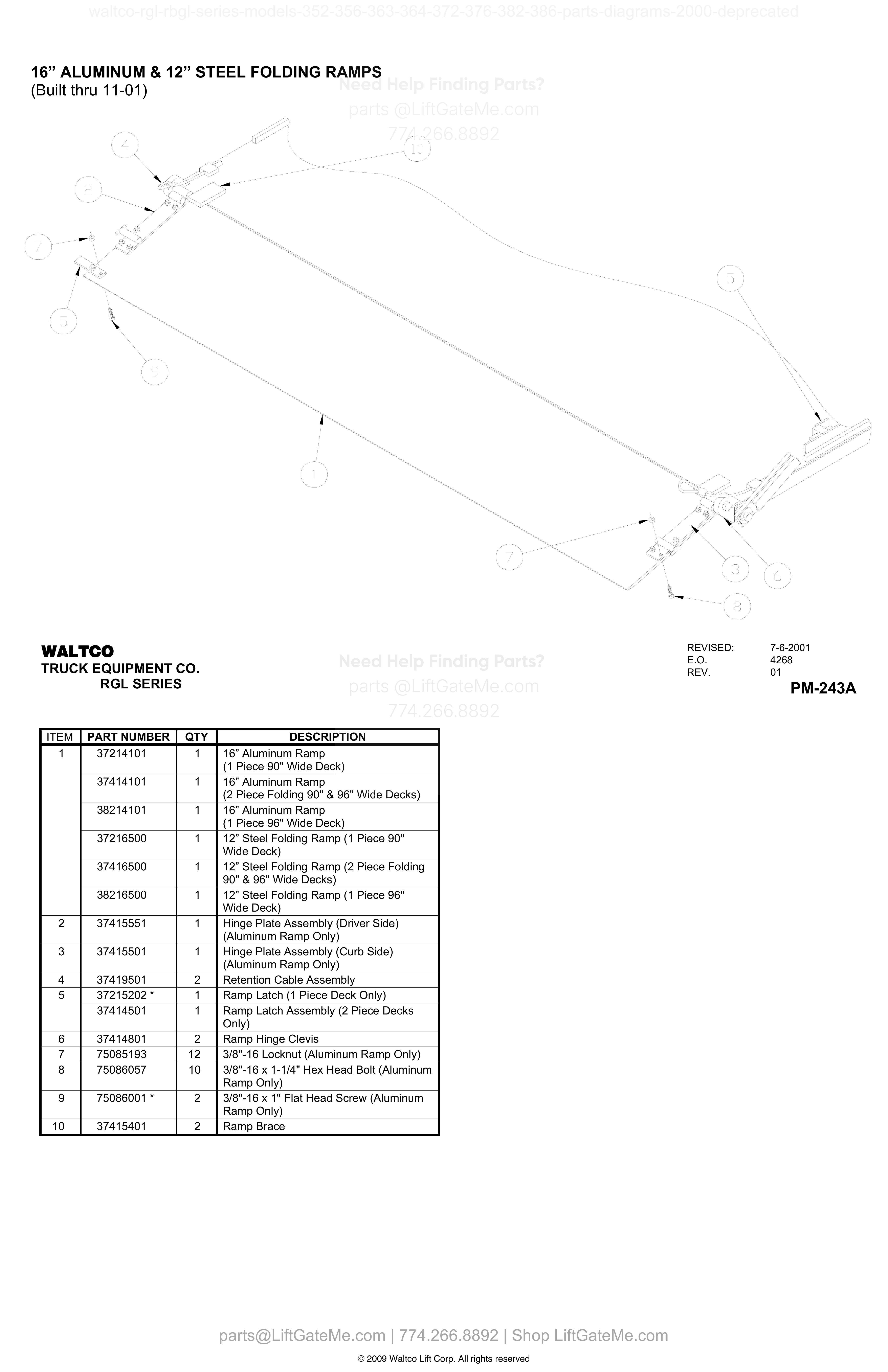 16” ALUMINUM & 12” STEEL FOLDING RAMPS diagram