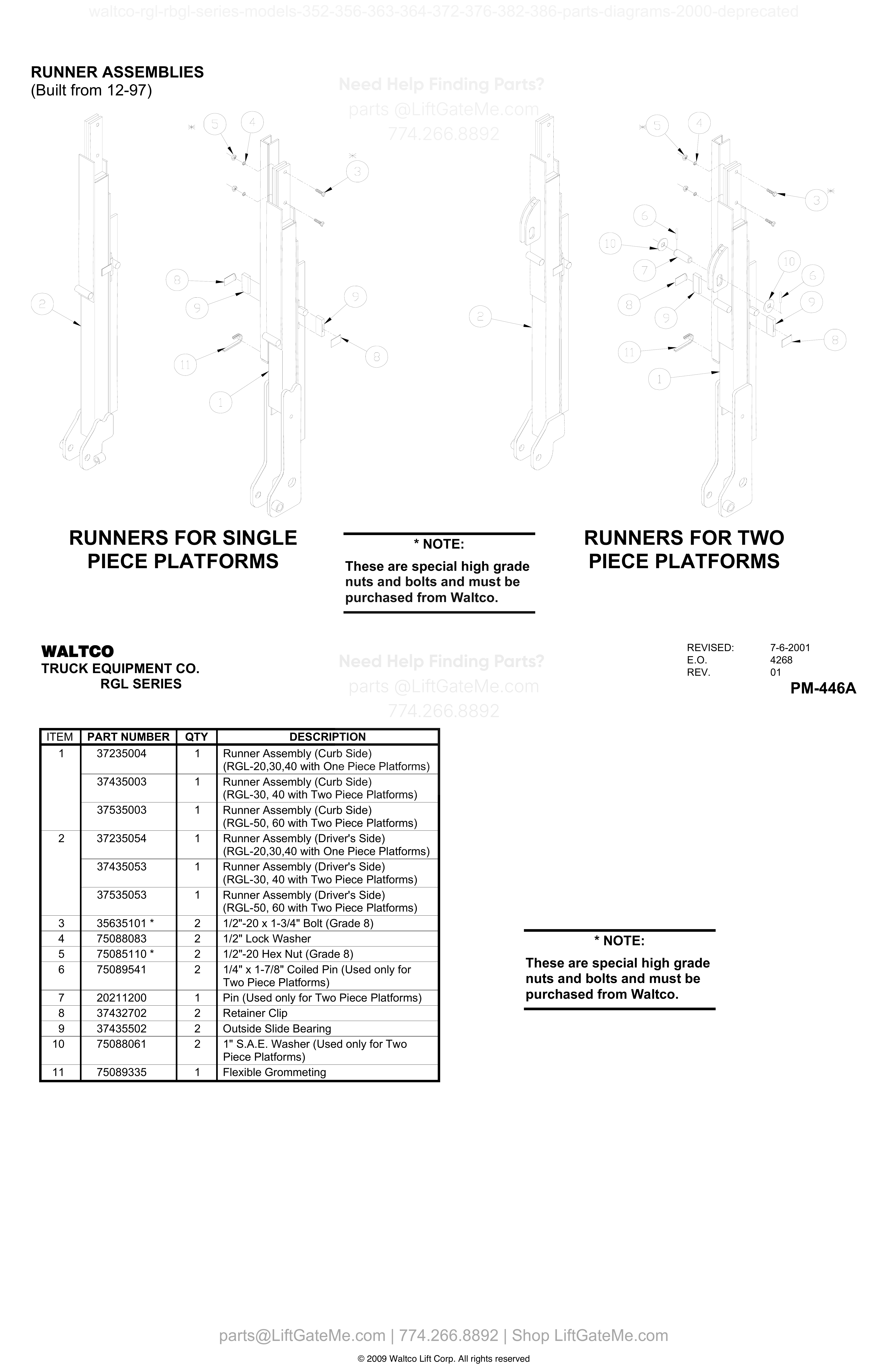 RUNNER ASSEMBLIES (Built from 12-97) diagram