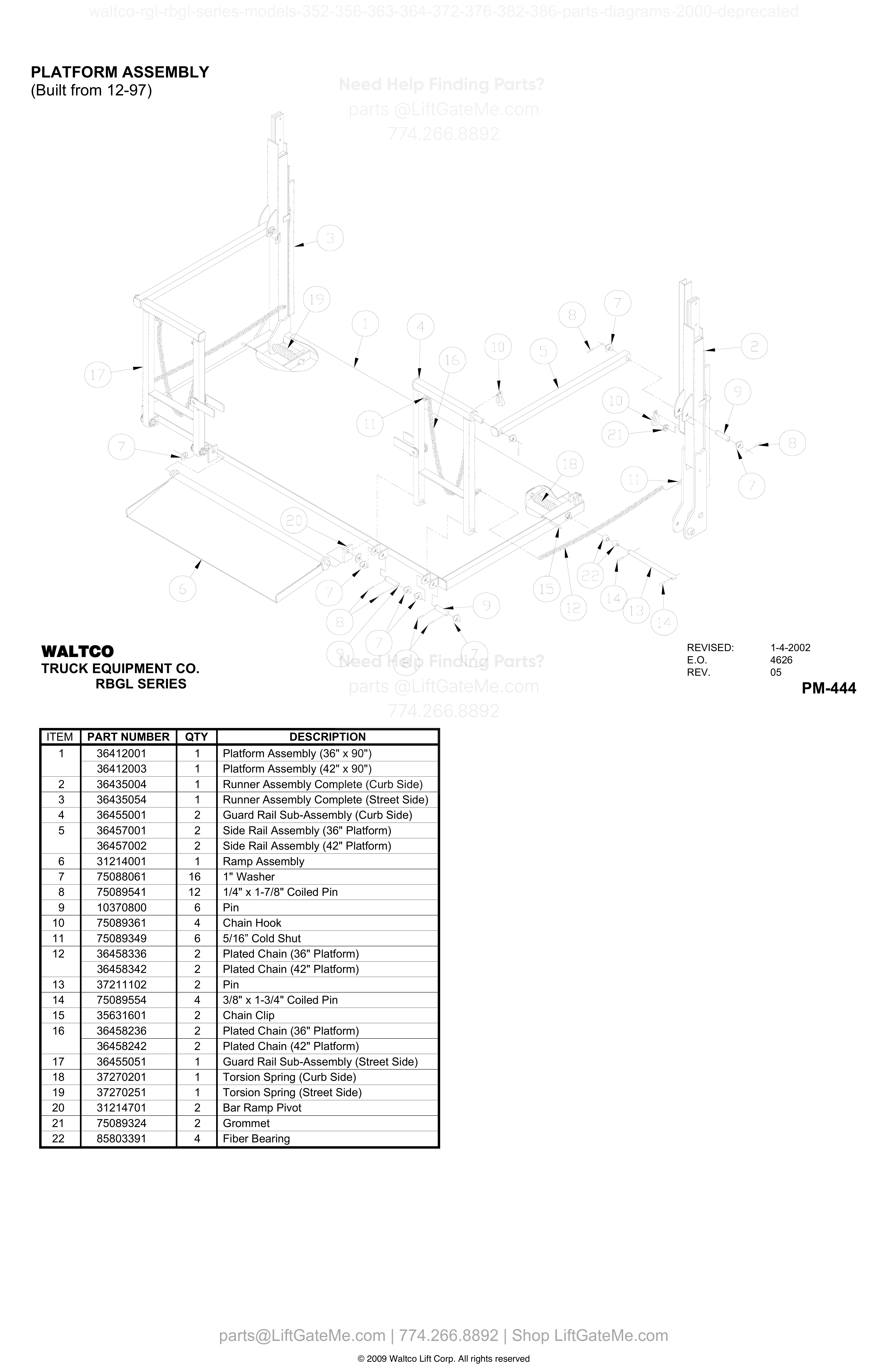 PLATFORM ASSEMBLY (Built from 12-97) diagram