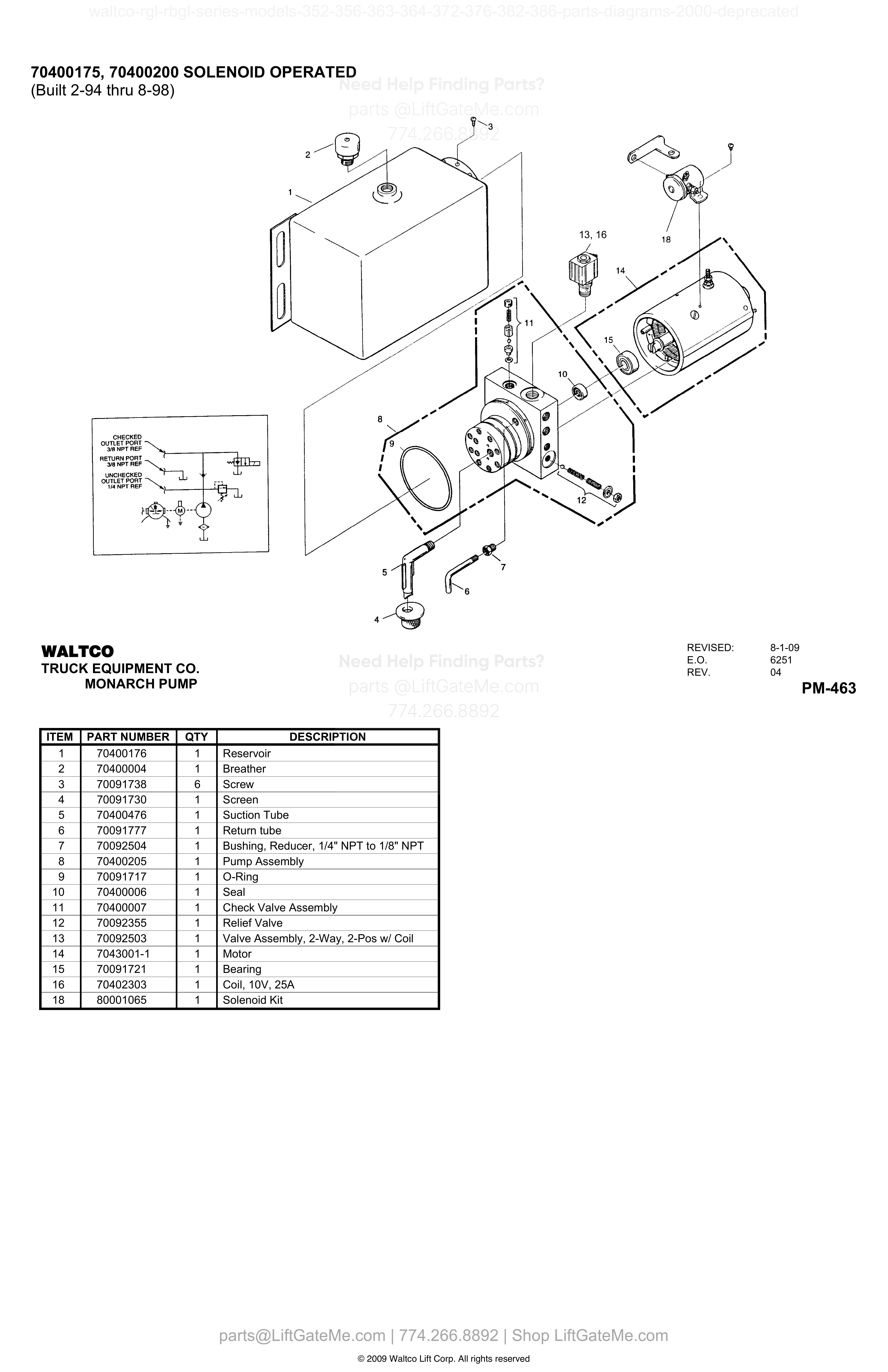 70400175, 70400200 SOLENOID OPERATED diagram