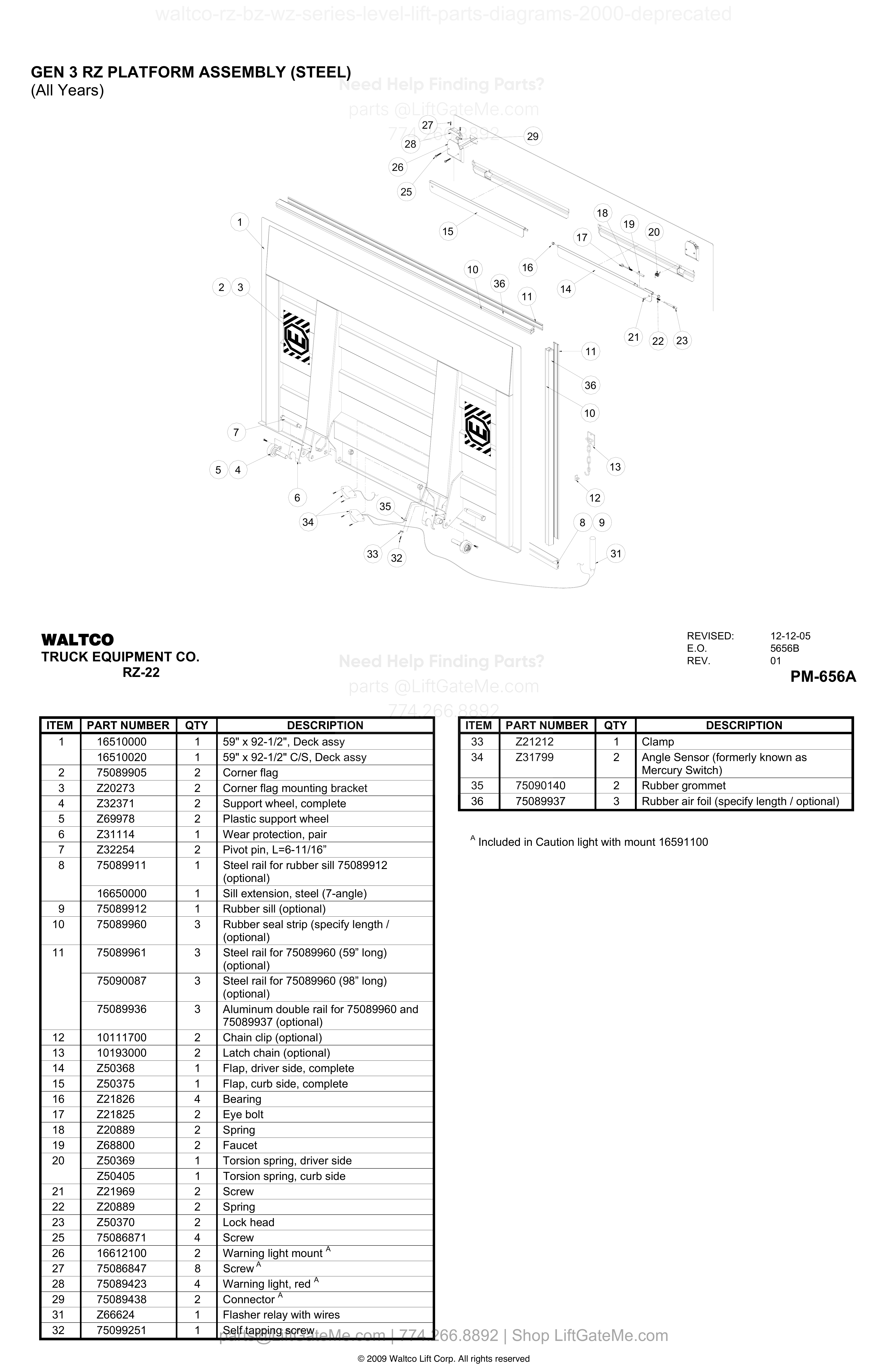 GEN 3 RZ PLATFORM ASSEMBLY (STEEL) diagram