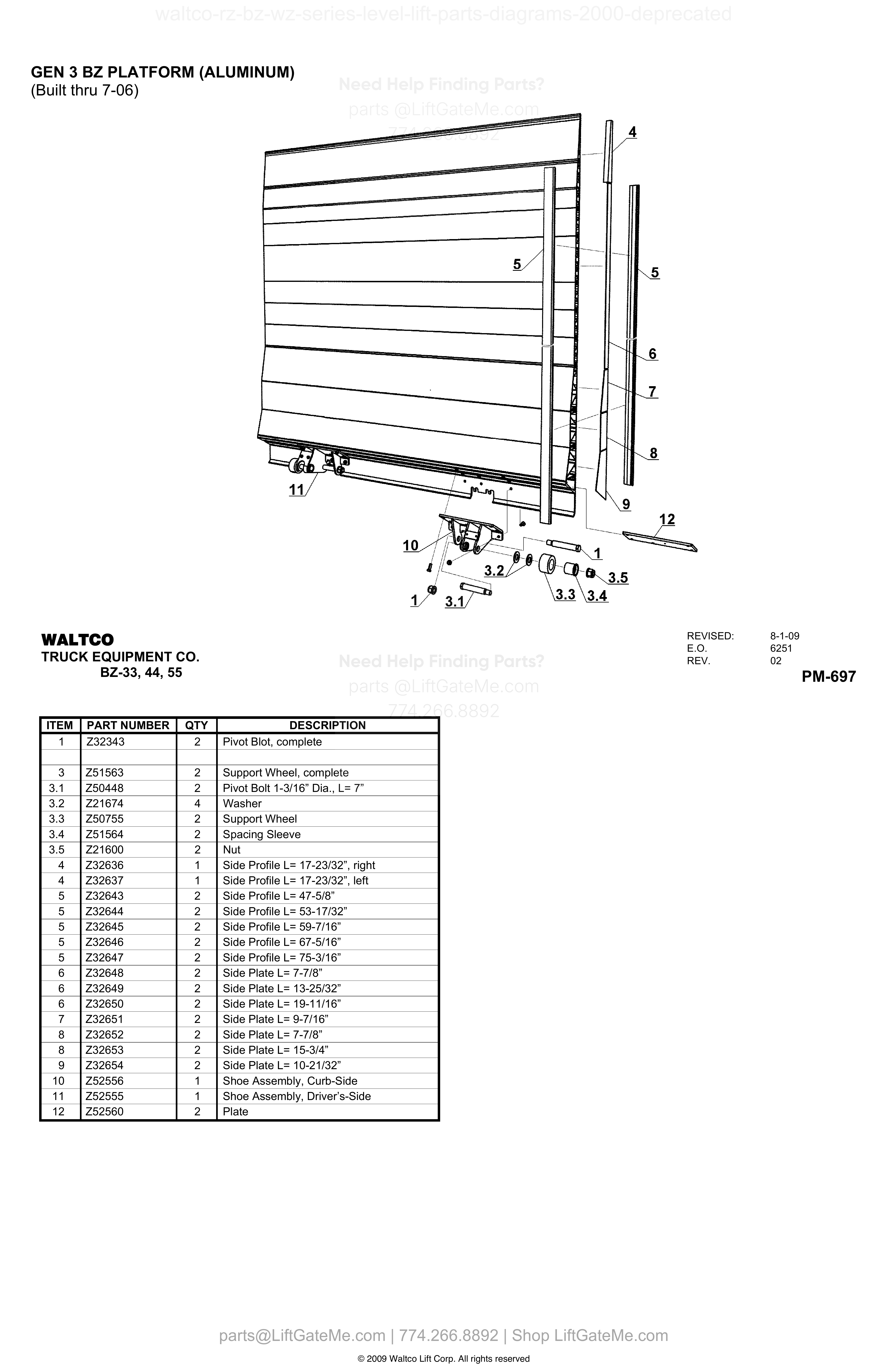 GEN 3 BZ PLATFORM (ALUMINUM) diagram