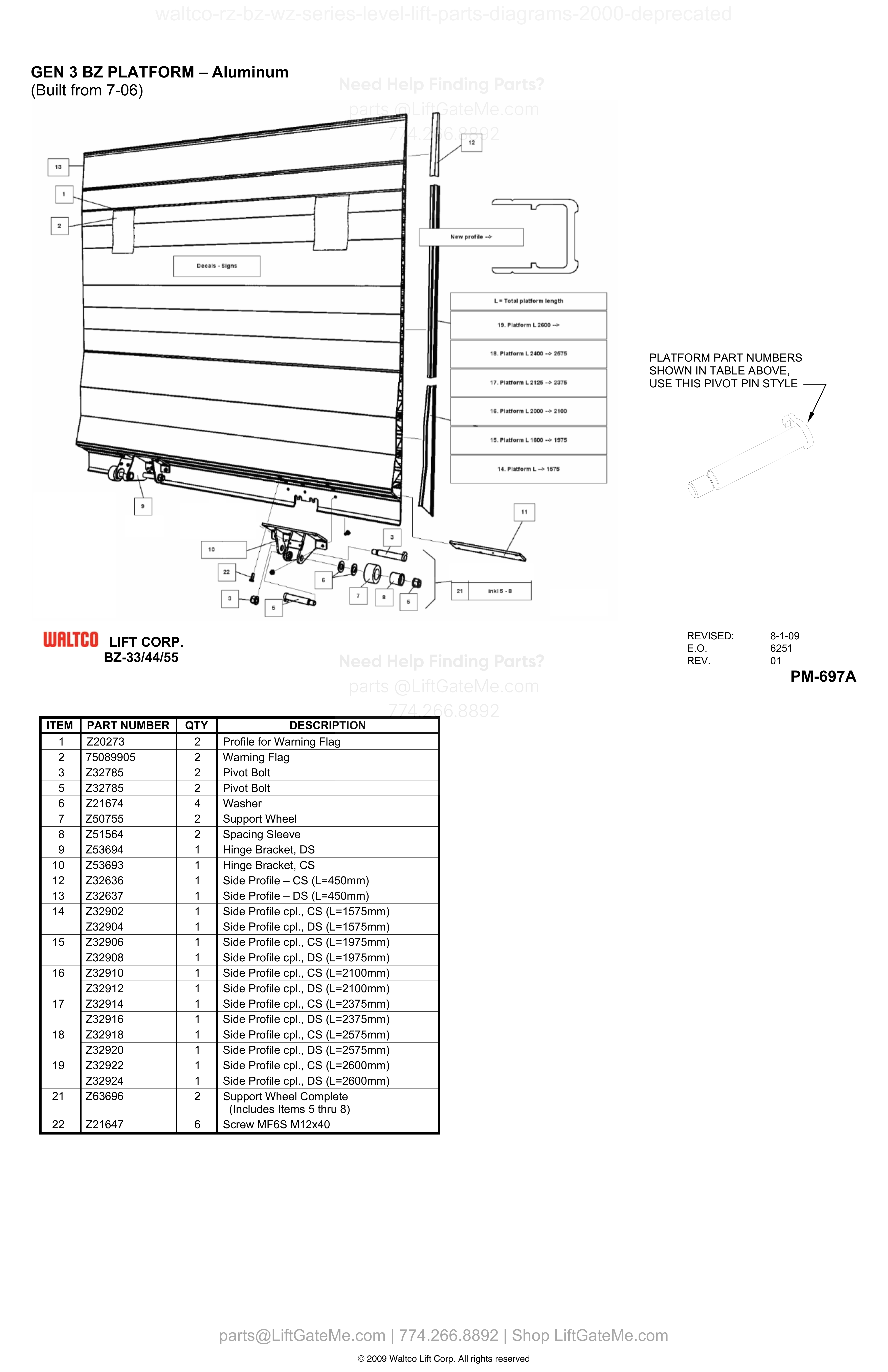 GEN 3 BZ PLATFORM – Aluminum diagram