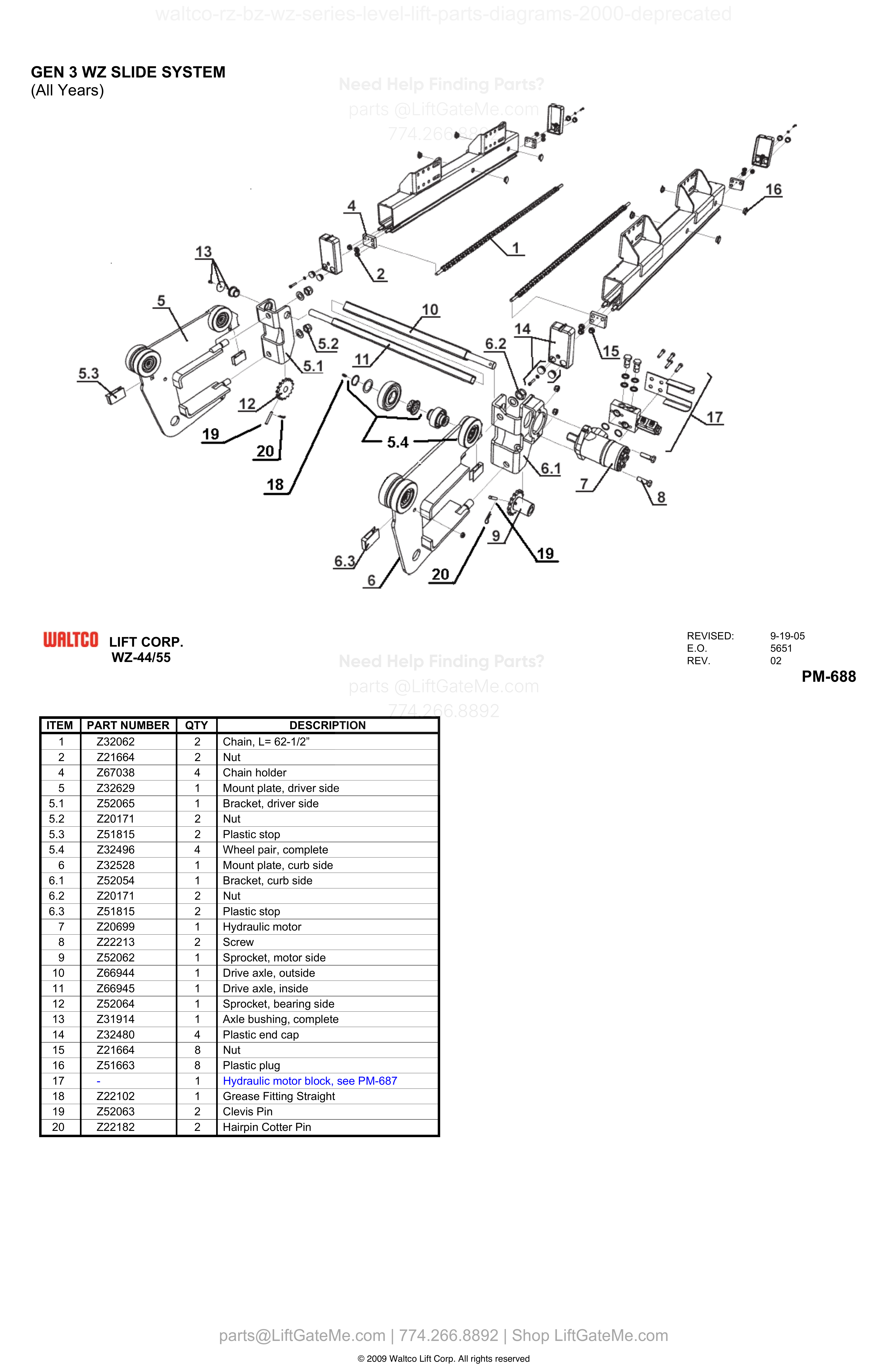 GEN 3 WZ SLIDE SYSTEM diagram