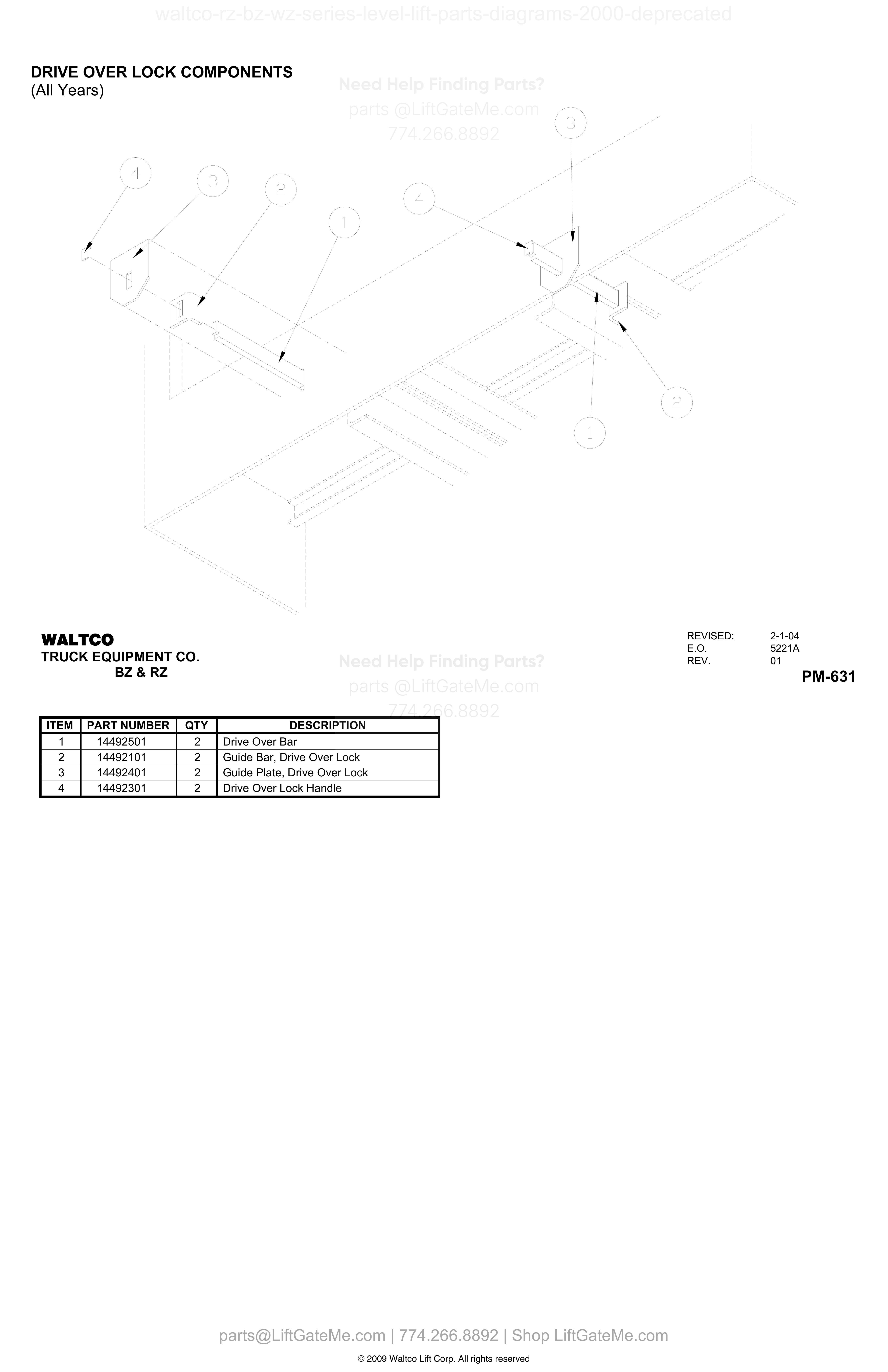 DRIVE OVER LOCK COMPONENTS diagram