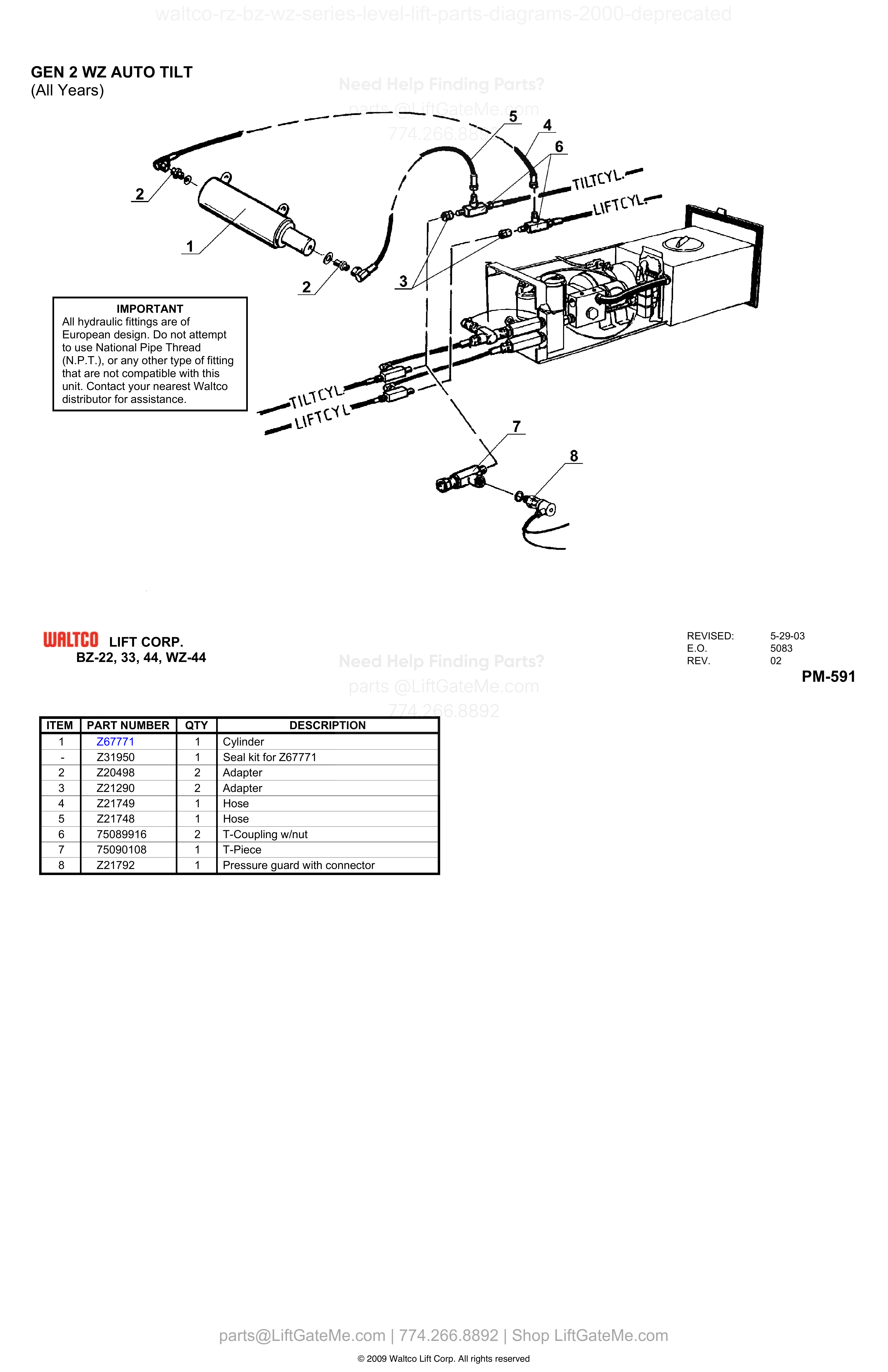 GEN 2 WZ AUTO TILT diagram