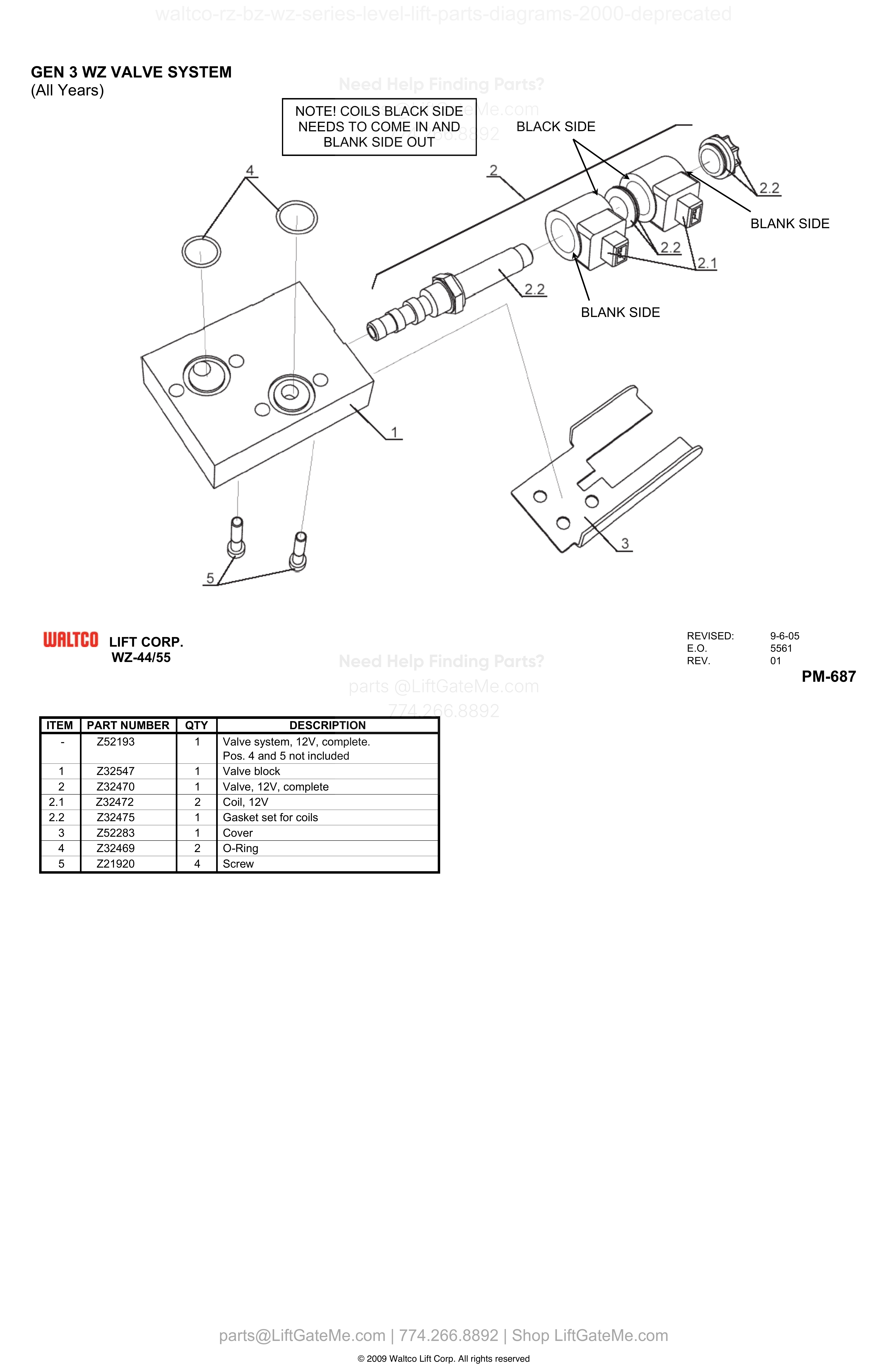 GEN 3 WZ VALVE SYSTEM diagram