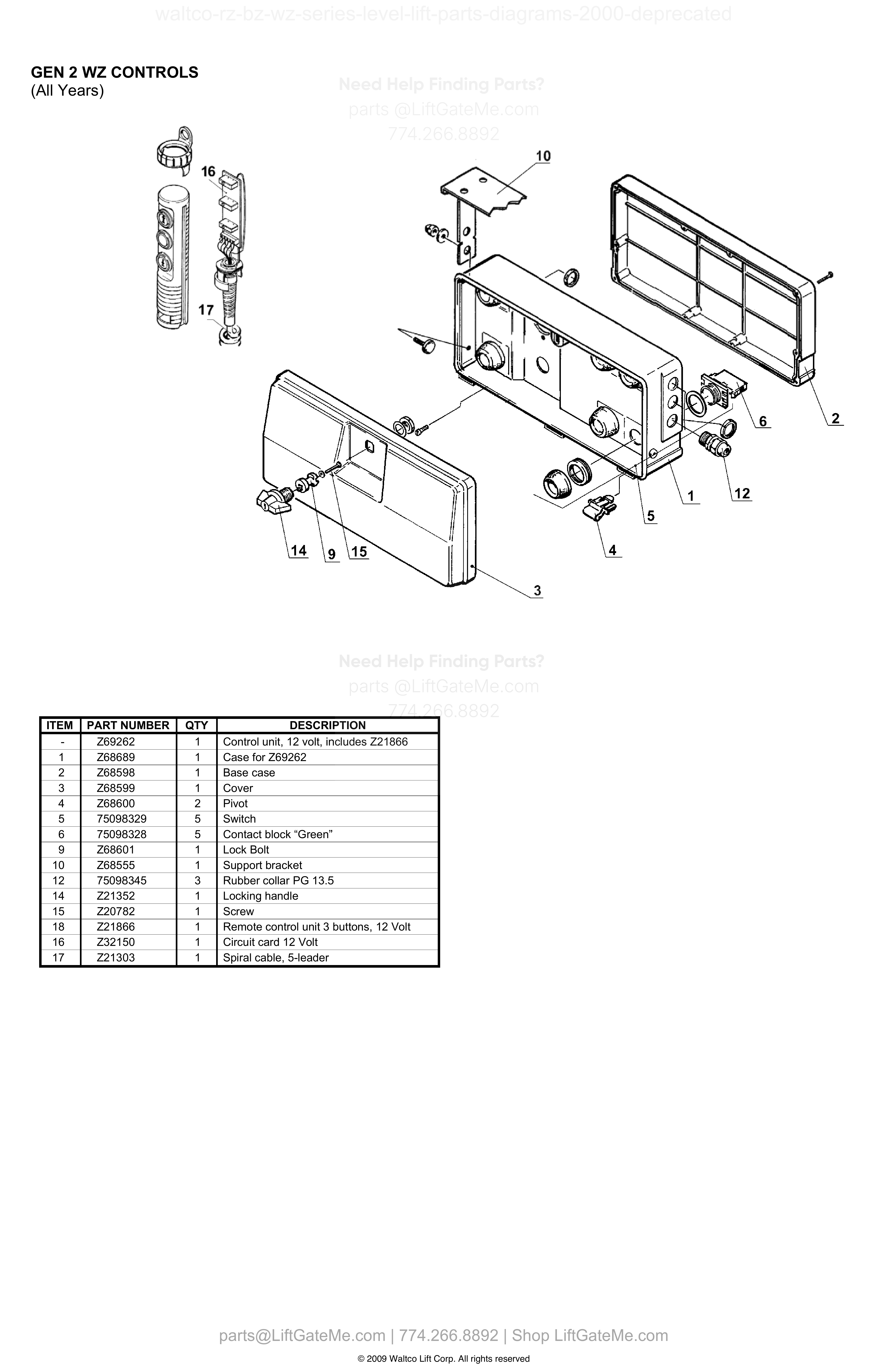 GEN 2 WZ CONTROLS diagram
