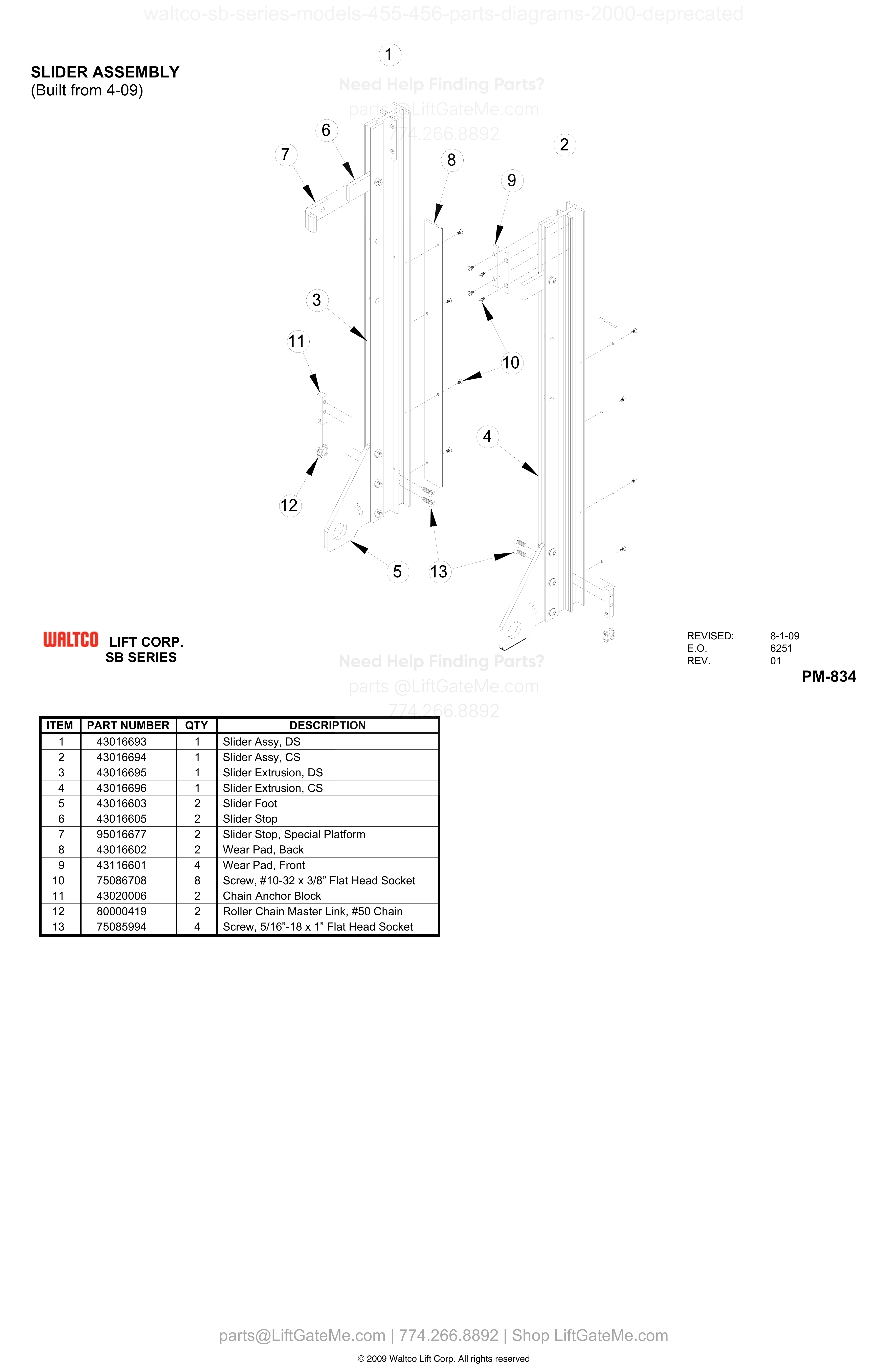 SLIDER ASSEMBLY diagram
