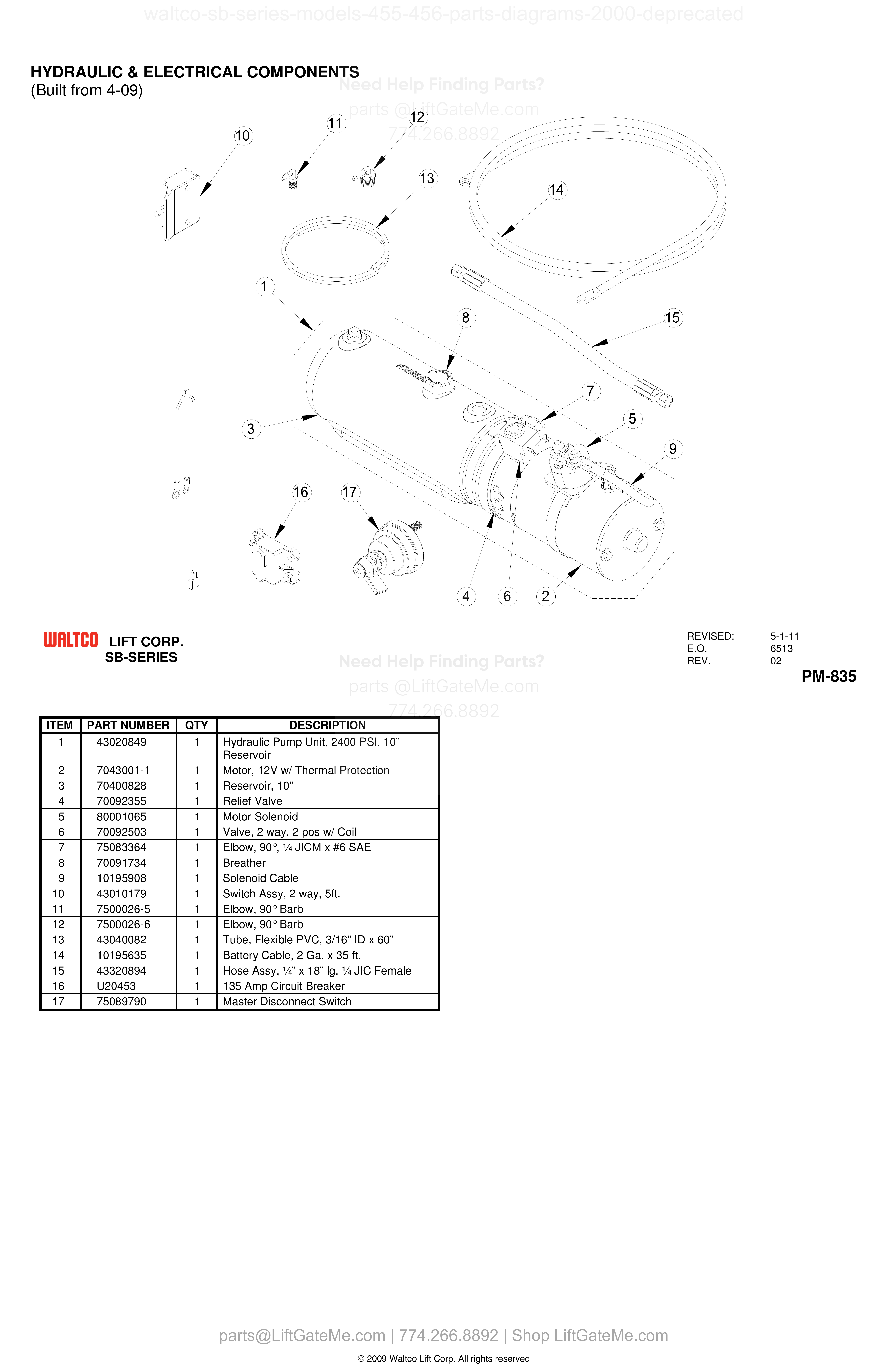 HYDRAULIC & ELECTRICAL COMPONENTS diagram