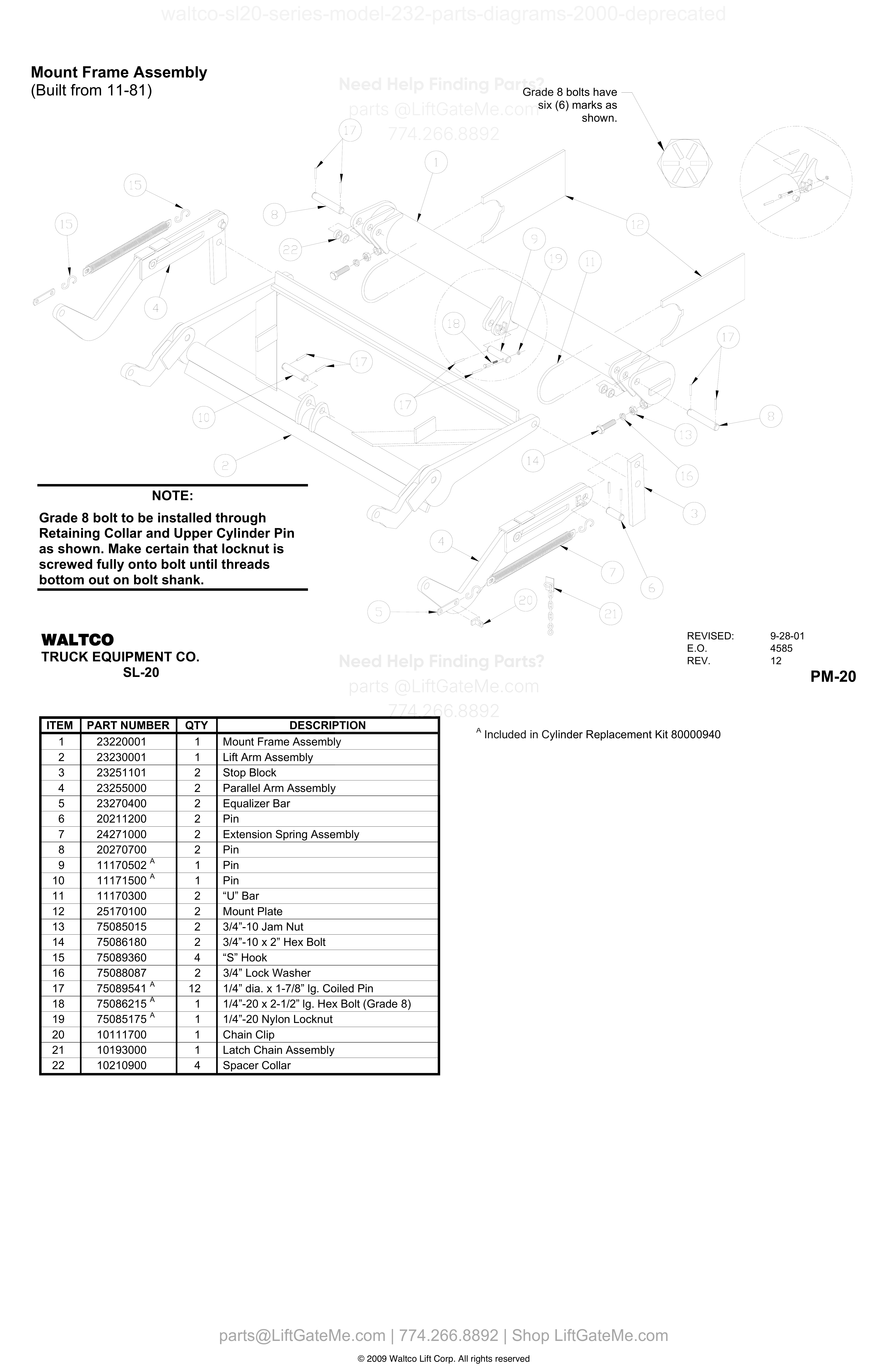 Mount Frame Assembly (Built from 11-81) diagram