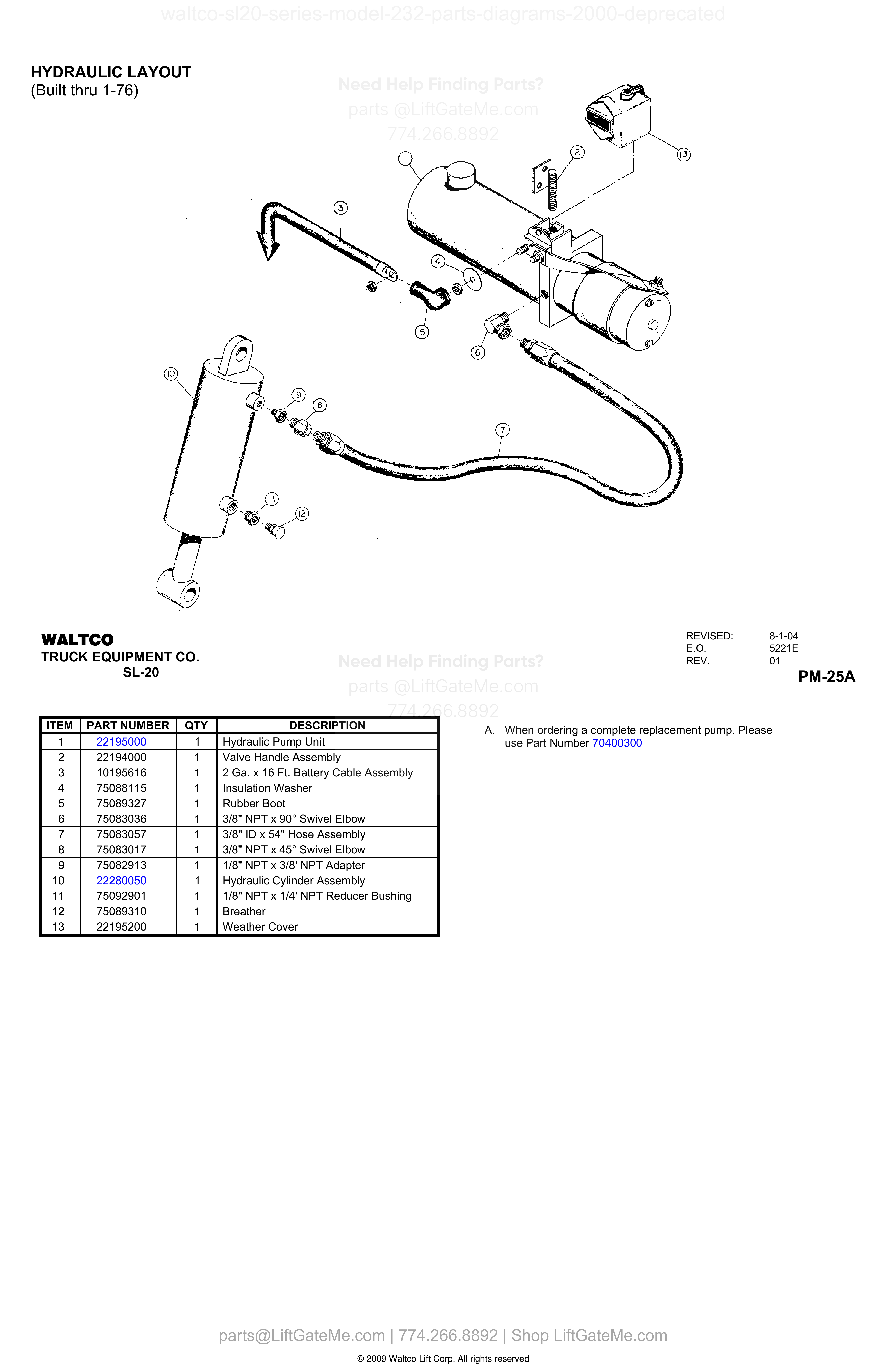 HYDRAULIC LAYOUT diagram