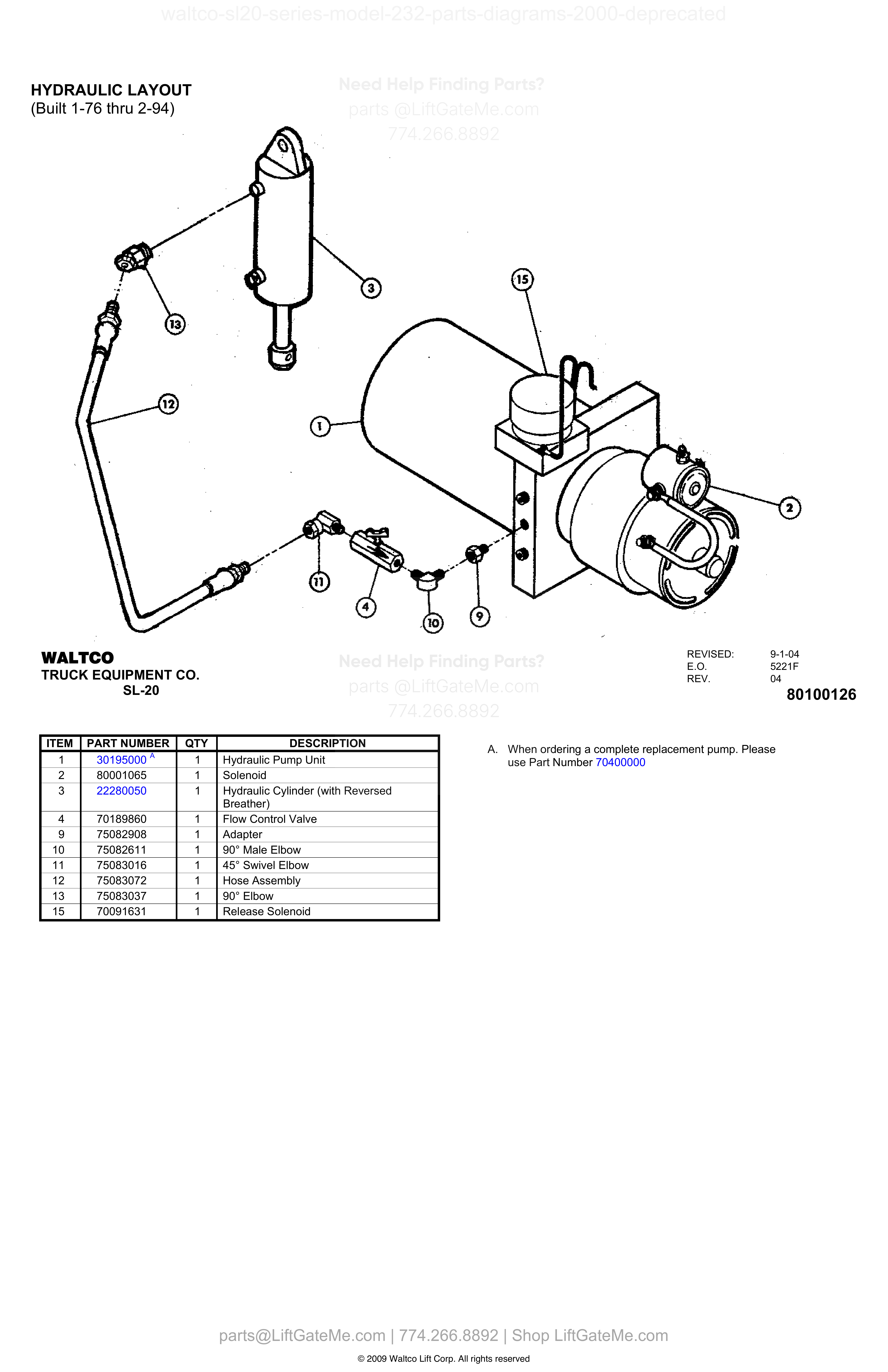 HYDRAULIC LAYOUT diagram