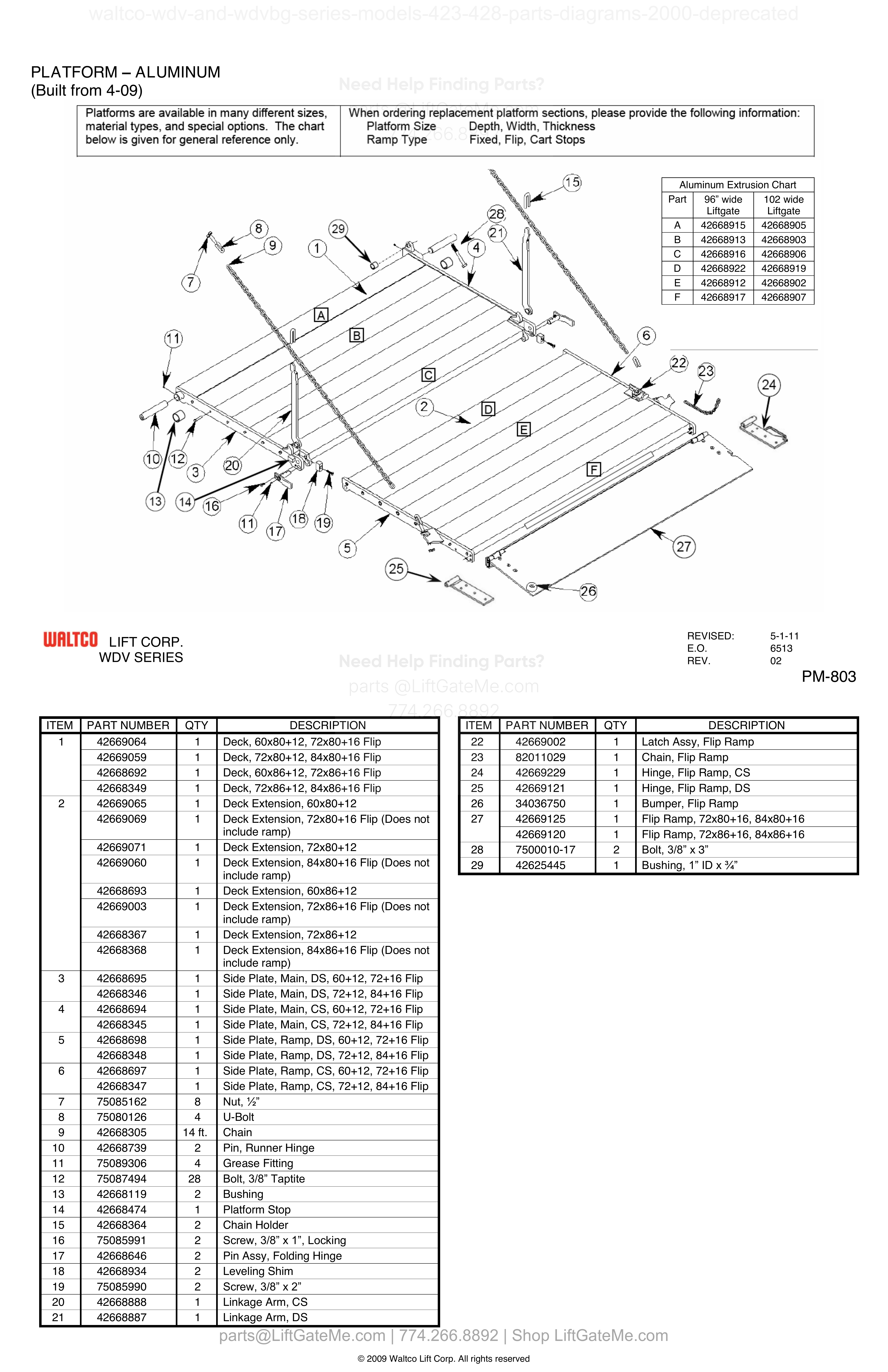 PLATFORM – ALUMINUM diagram
