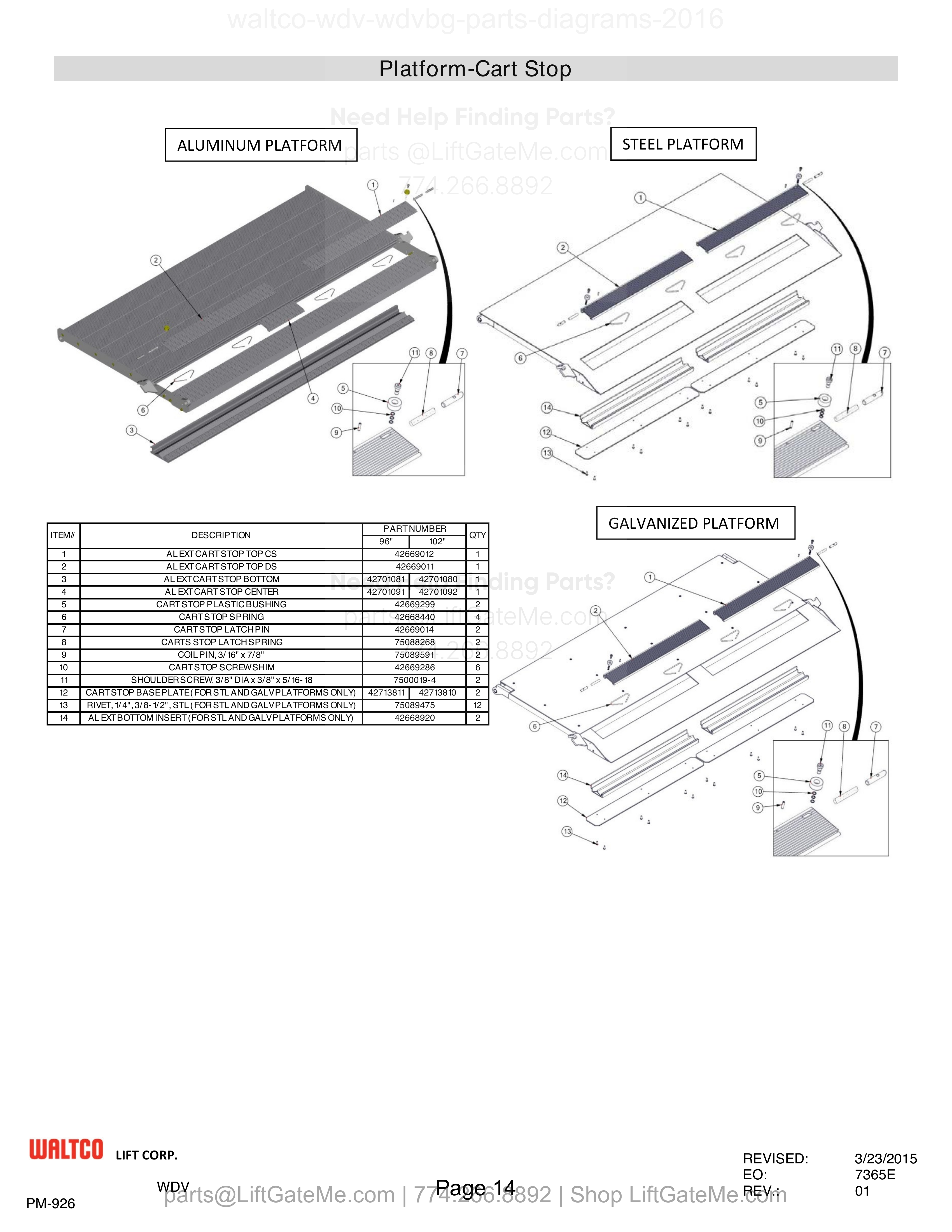 Platform-Cart Stop diagram