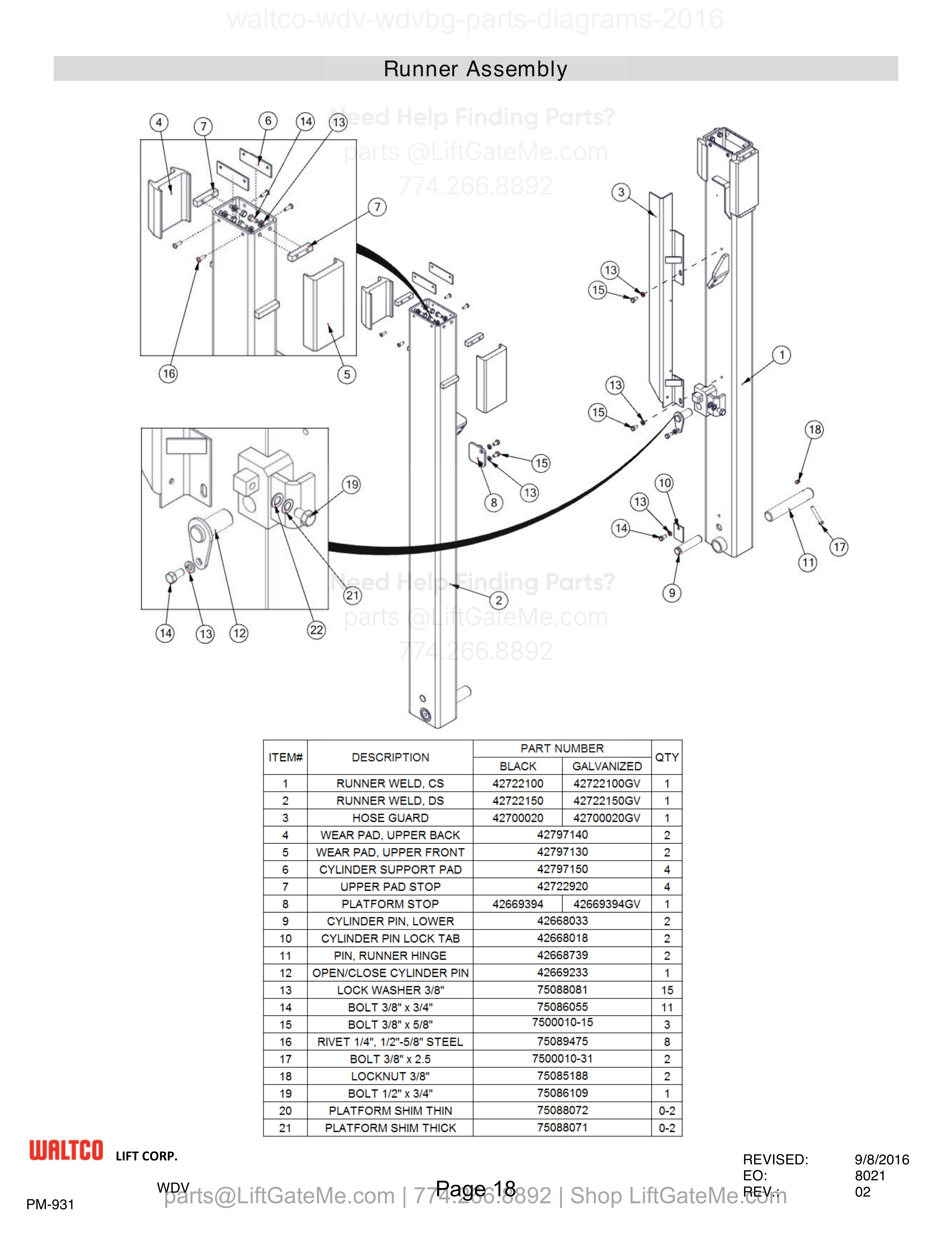 Runner Assembly diagram
