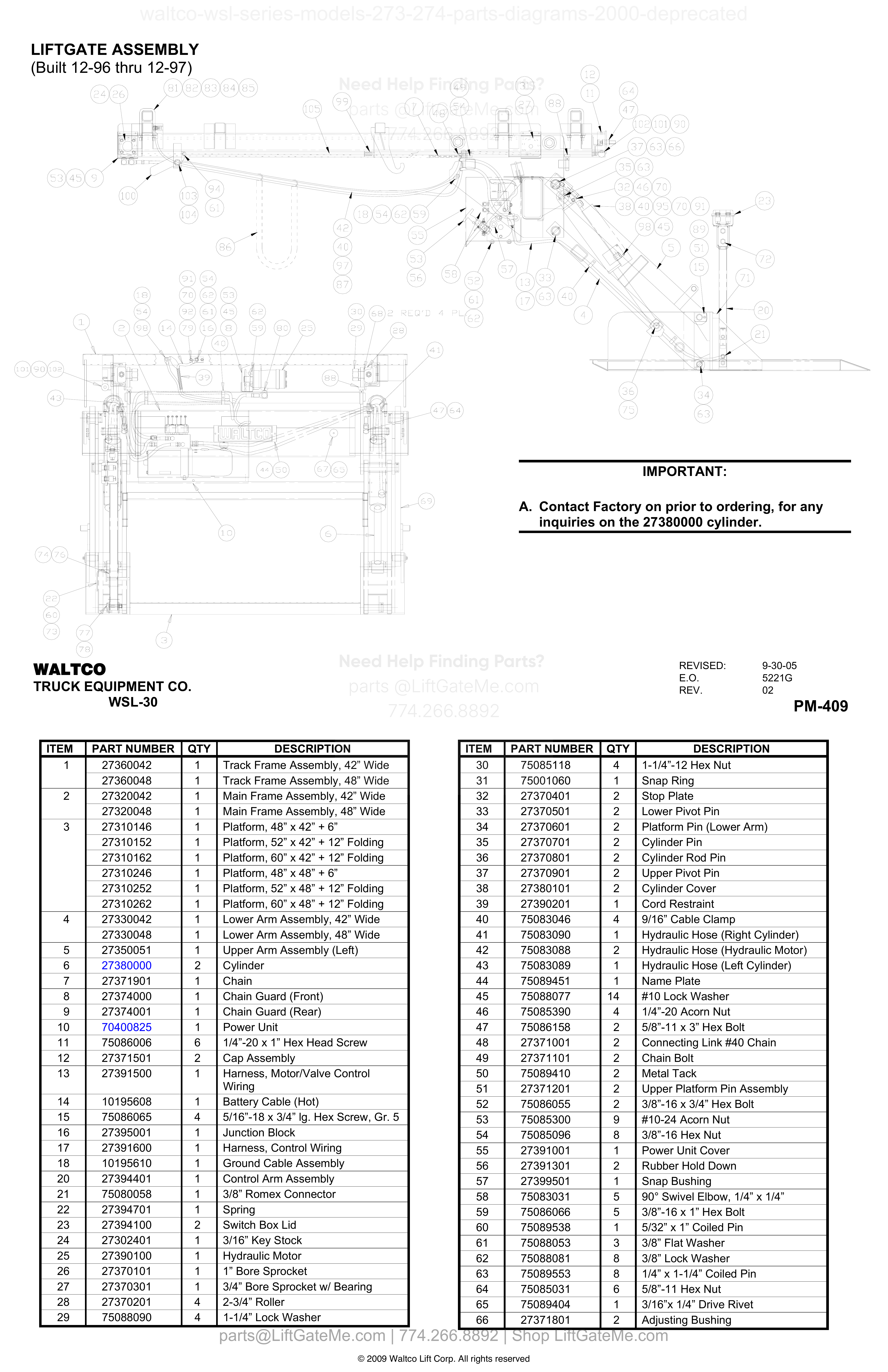 LIFTGATE ASSEMBLY (Built 12-96 thru 12-97) diagram