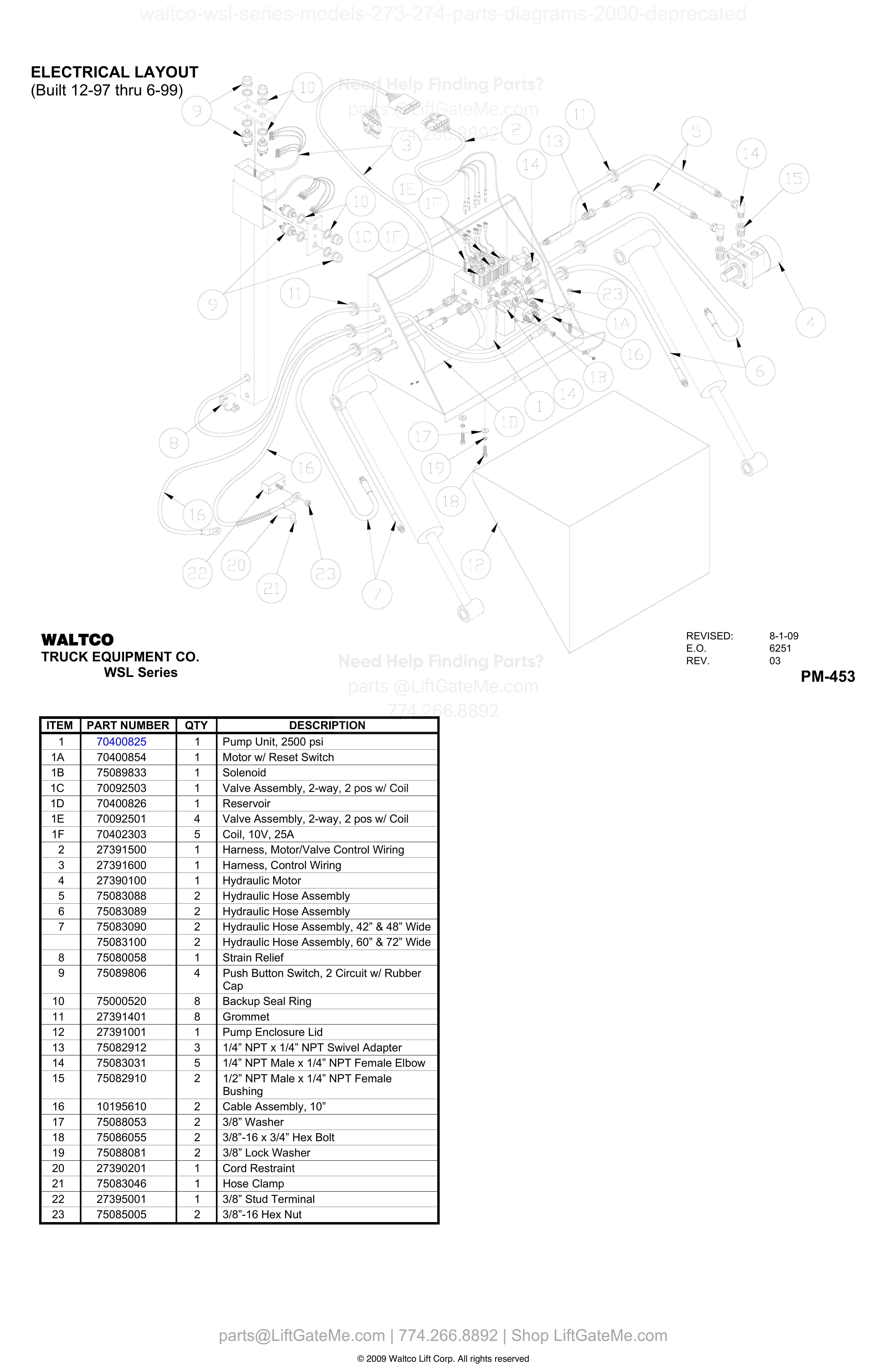 ELECTRICAL LAYOUT (Built 12-97 thru 6-99) diagram