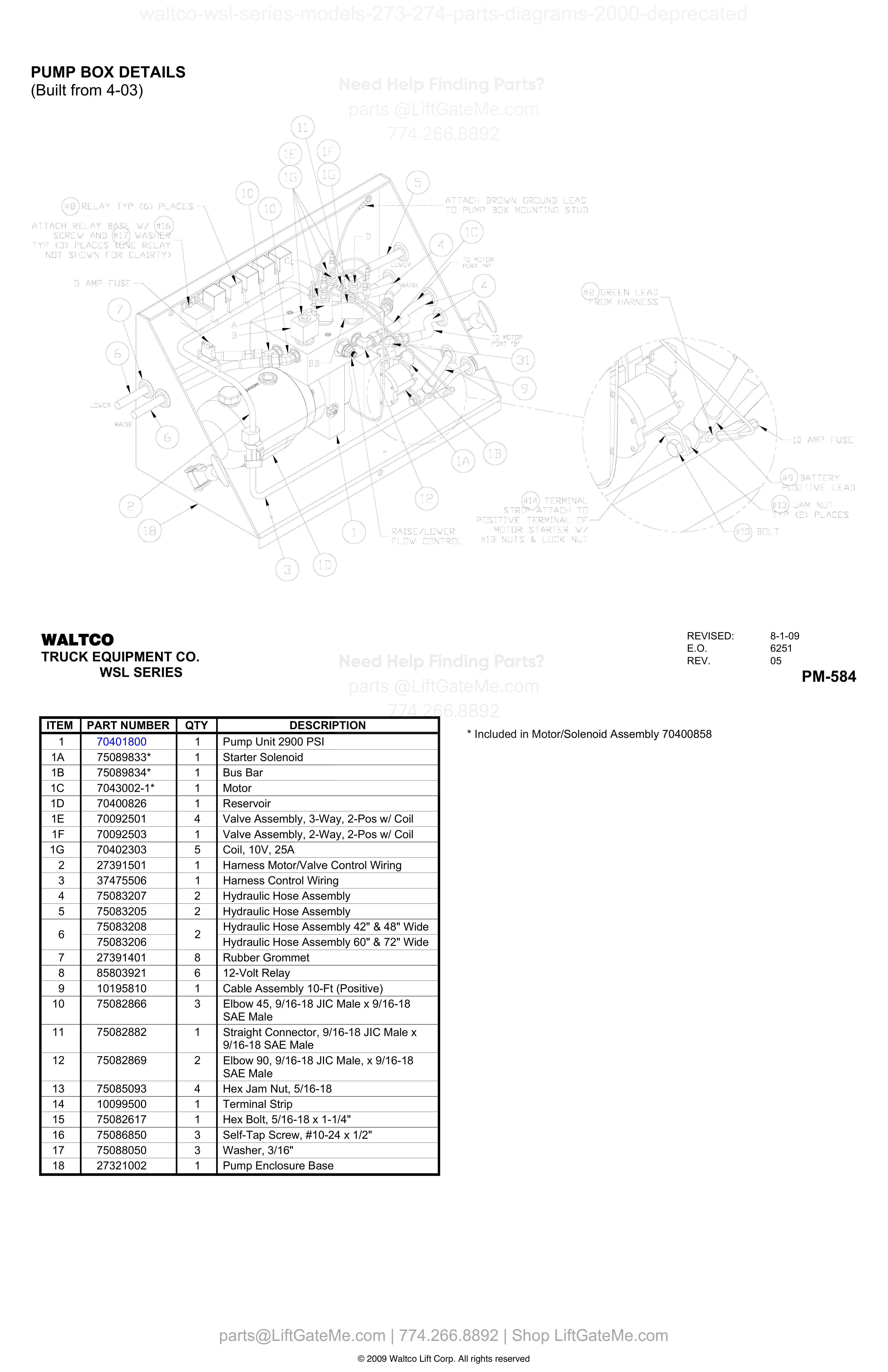 PUMP BOX DETAILS (Built from 4-03) diagram