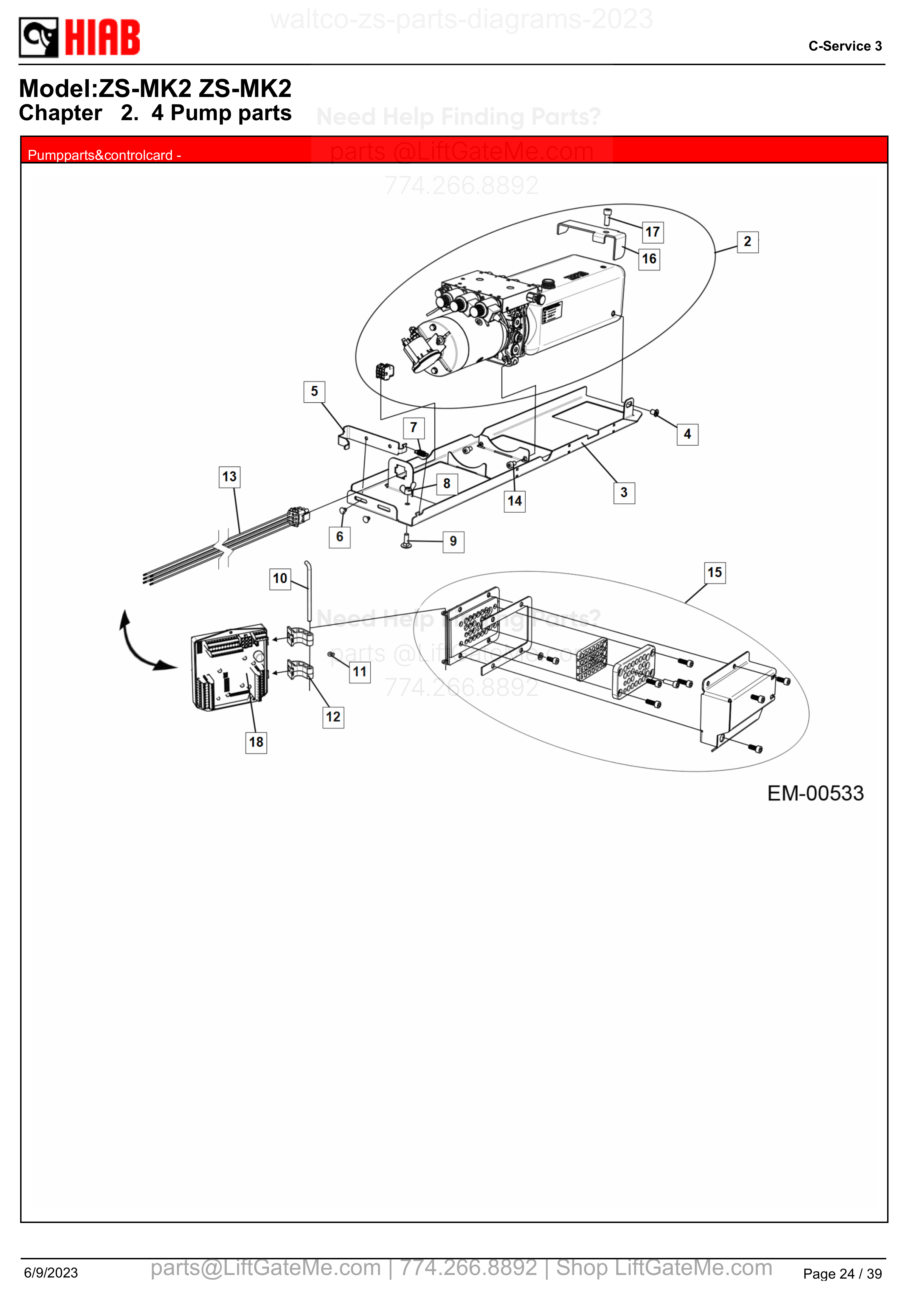 Pumpparts&controlcard - diagram