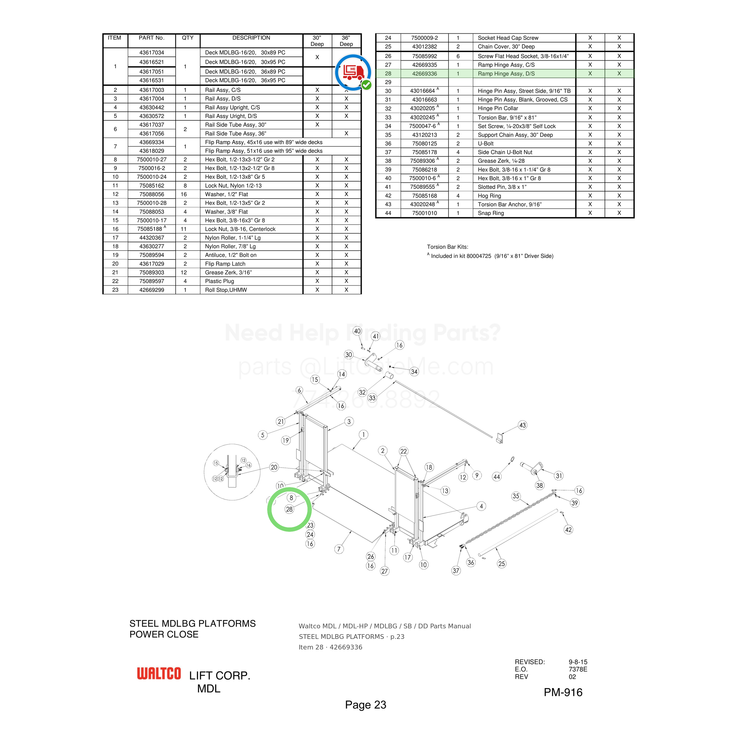 Waltco MDL / MDL-HP / MDLBG / SB / DD