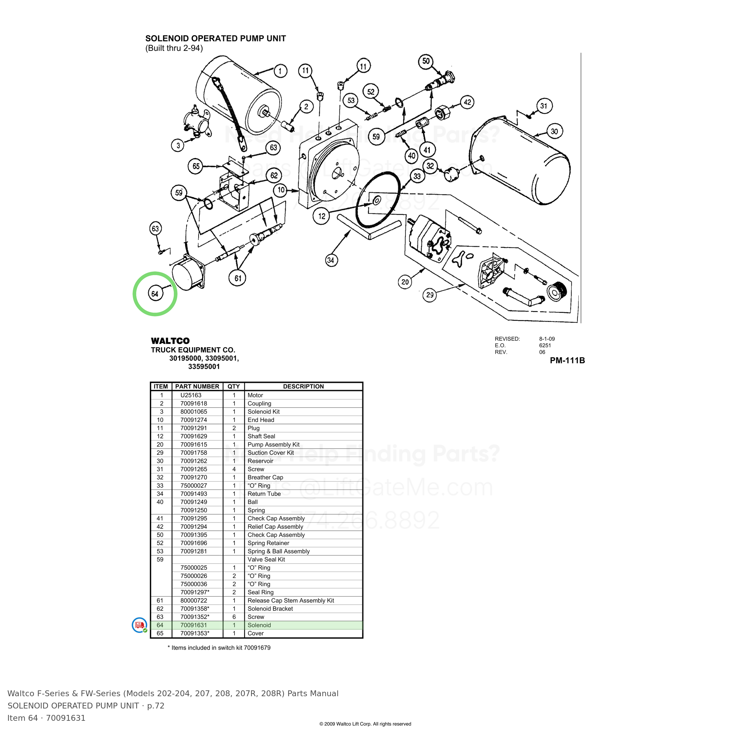 Waltco F-Series & FW-Series (Models 202-204, 207, 208, 207R, 208R)