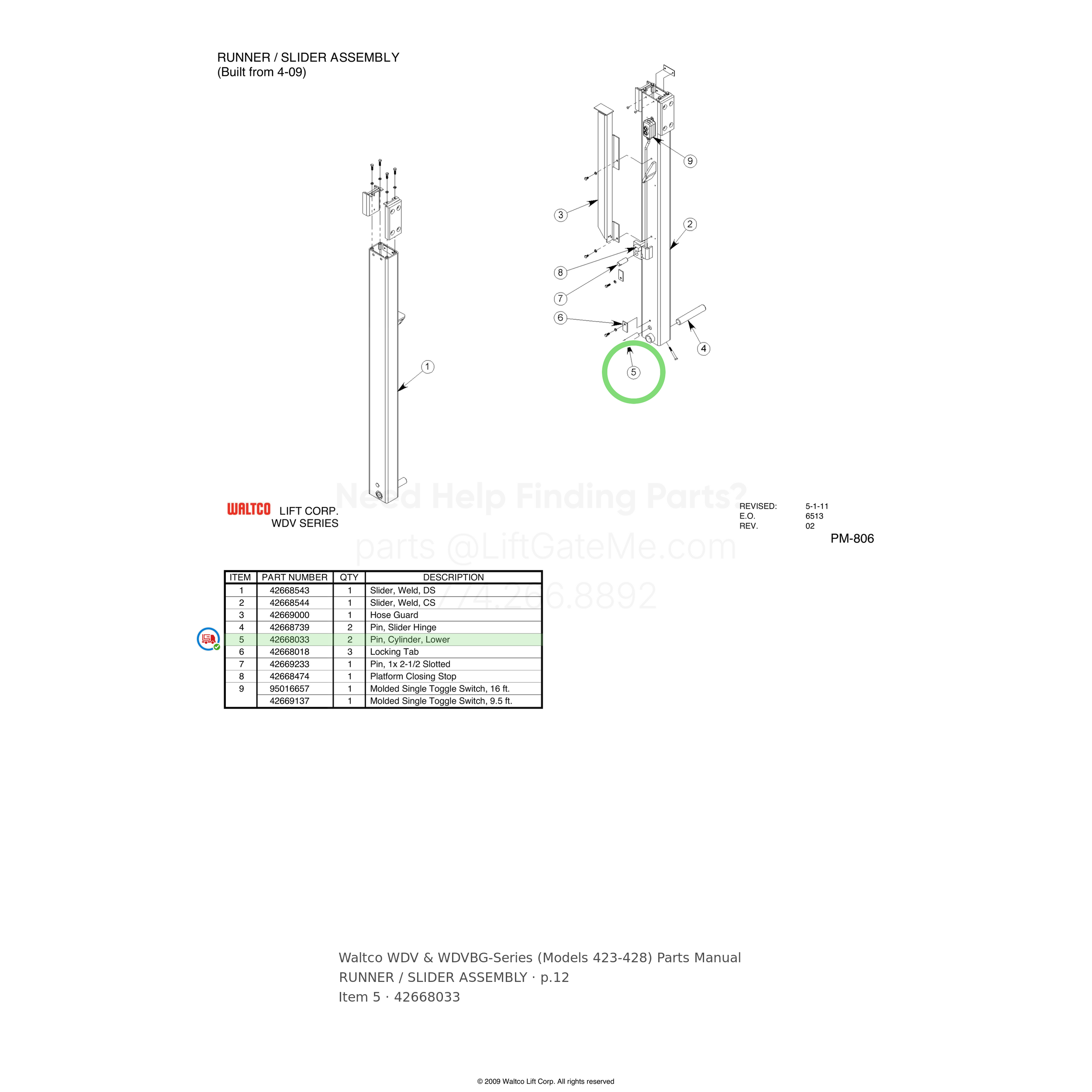 Waltco WDV & WDVBG-Series (Models 423-428)