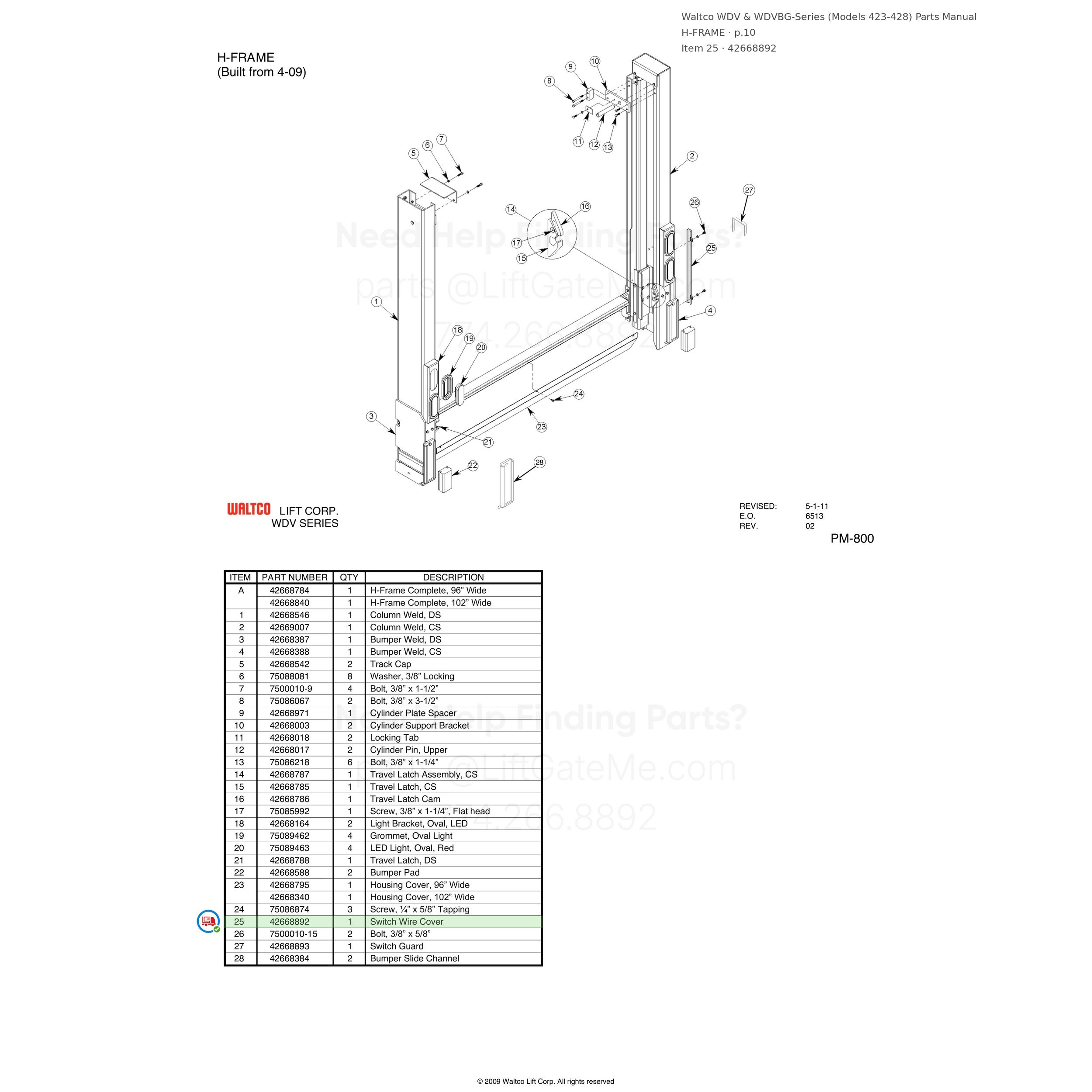 Waltco WDV & WDVBG-Series (Models 423-428)